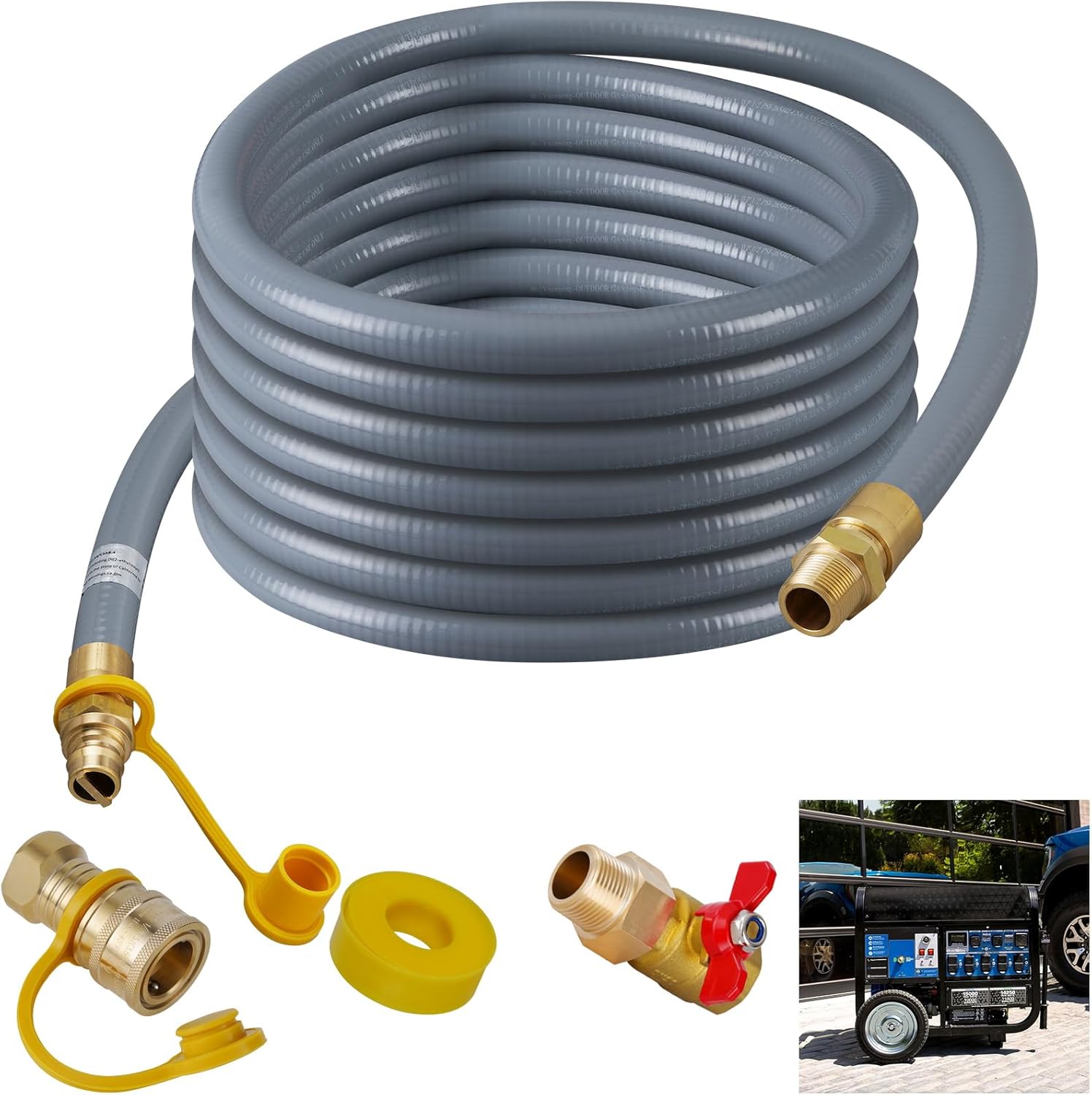 𝑵𝒆𝒘 3/4 inch natural gas hose for generator, 50 FT 3/4