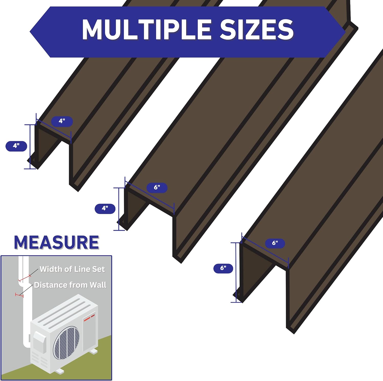 EAGLE 1 Metal Line Set Cover Kit for Mini Split and Central Air Conditioner & Heat Pump (Multiple Sizes and Colors) (6x6, Green)