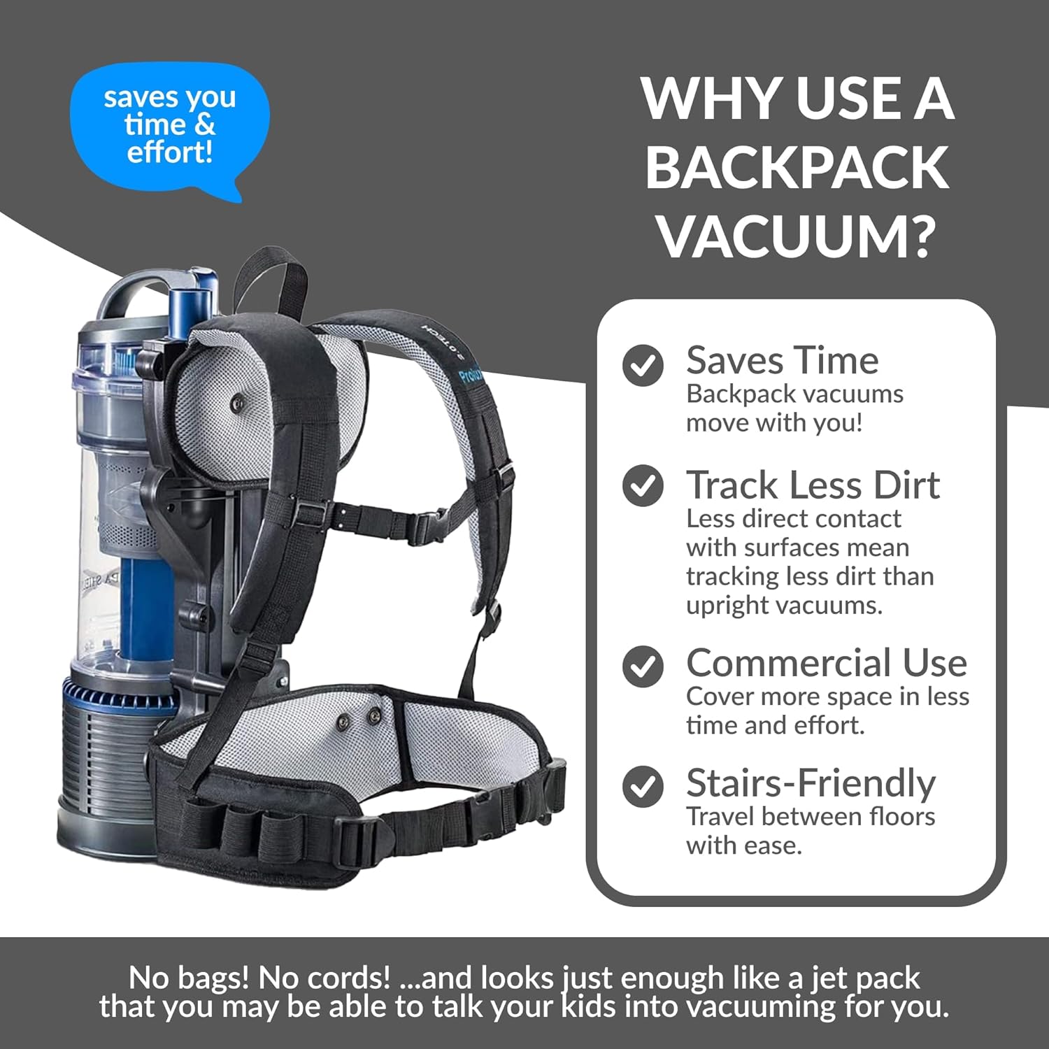 Prolux 2.0 Bagless Backpack HEPA Vacuum - World’s Lightest Model
