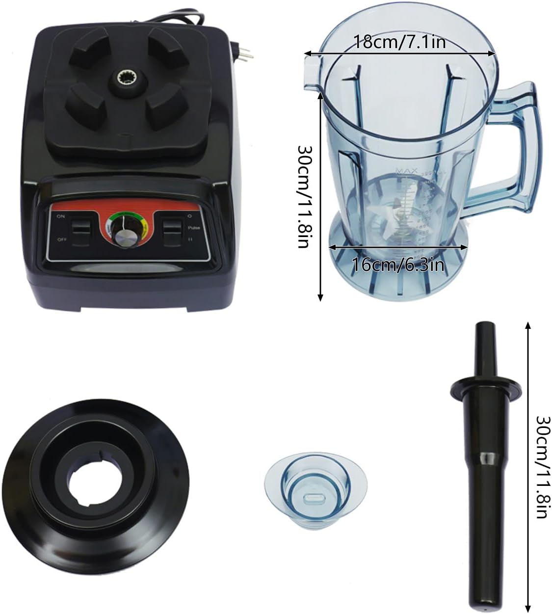 3.9L 2800W Blenders for Kitchen Commercial Professional Countertop Juicer Mixer Smoothie Maker 5700RPM Speed with 2 in 1 Blades for for Making Fruit Juices, Vegetable Juices