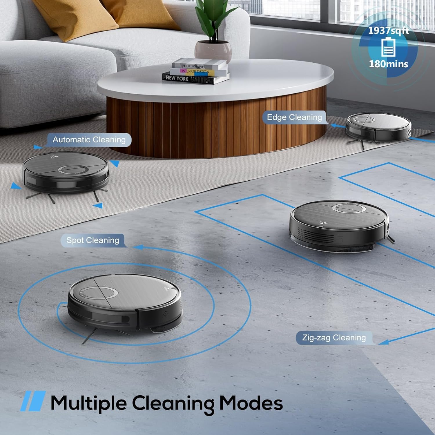 Robot Vacuum and Mop Combo, 2 in 1 Mopping Robot Vacuum Cleaner with Schedule, Wi-Fi/App/Remote, 2000Pa Max Suction, Self-Charging Robotic Vacuum, Slim, Ideal for Hard Floor, Pet Hair, Low-Pile Carpet