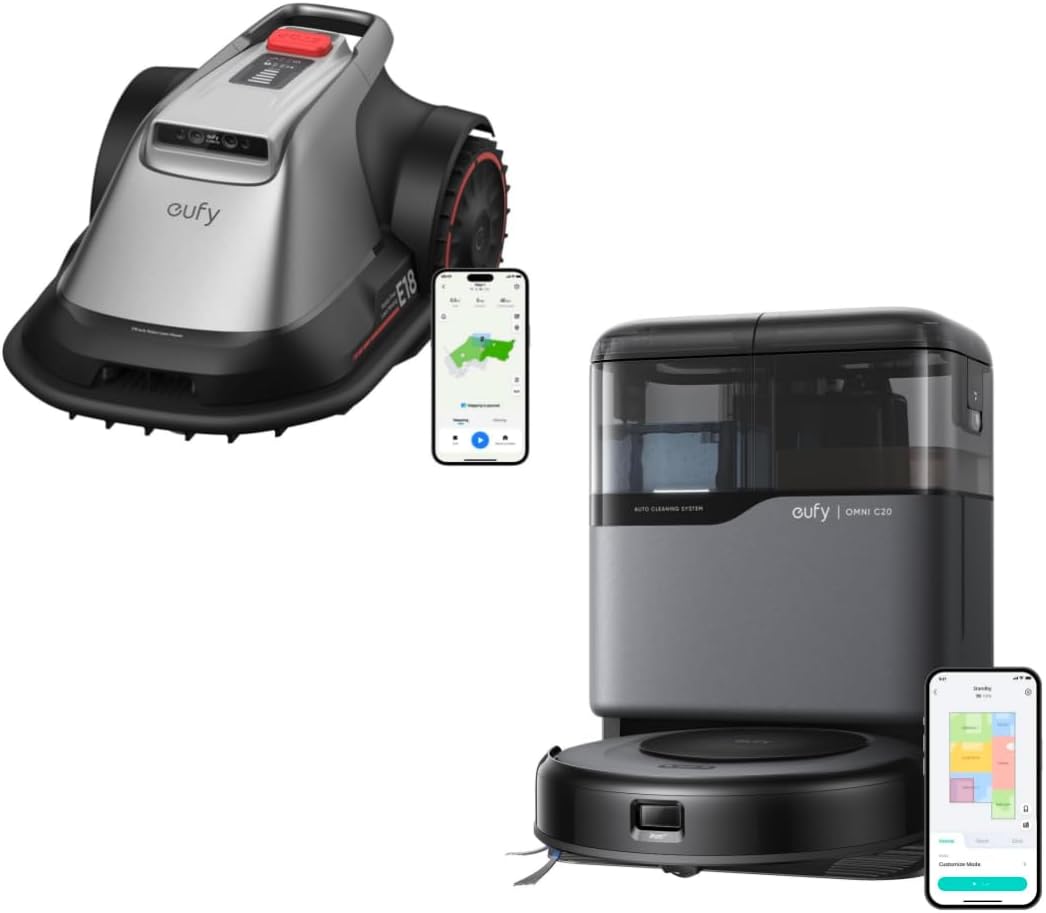 eufy Robot Vacuum C20 Omni E18 Robot Lawn Mower with 0.3 Acres