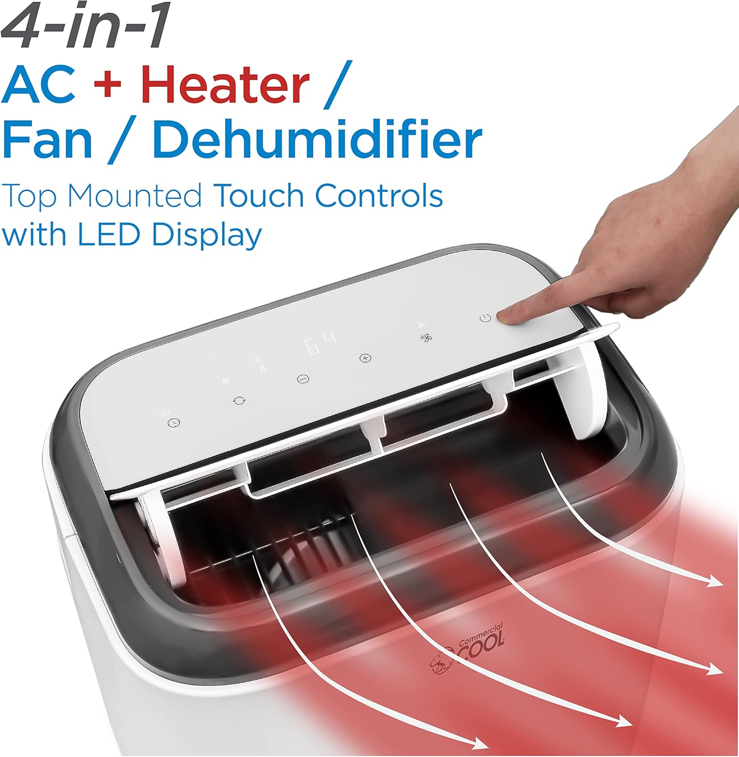 Commercial Cool 12,000 BTU Portable Air Conditioner with Heat and Remote Control