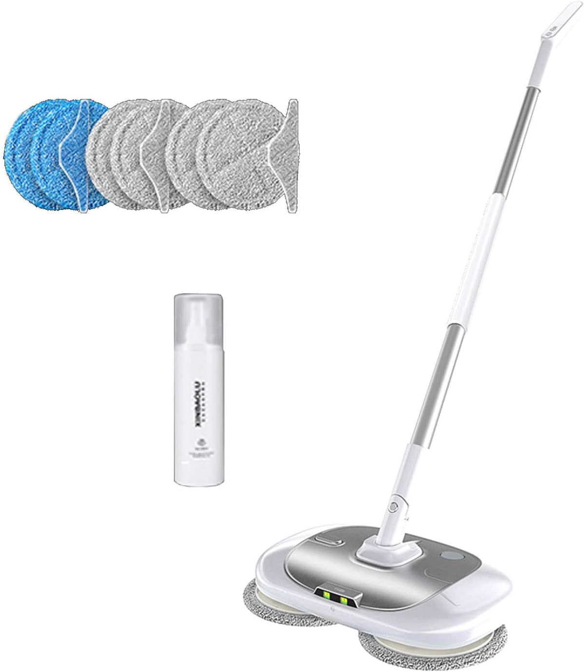 Household Electric Mop Cordless Cleaning Mop Tile Cleaner and Hardwood Floor Cleaner Household Multi-Function Steam Cleaner with LED Light to Illuminate Dark Corners White