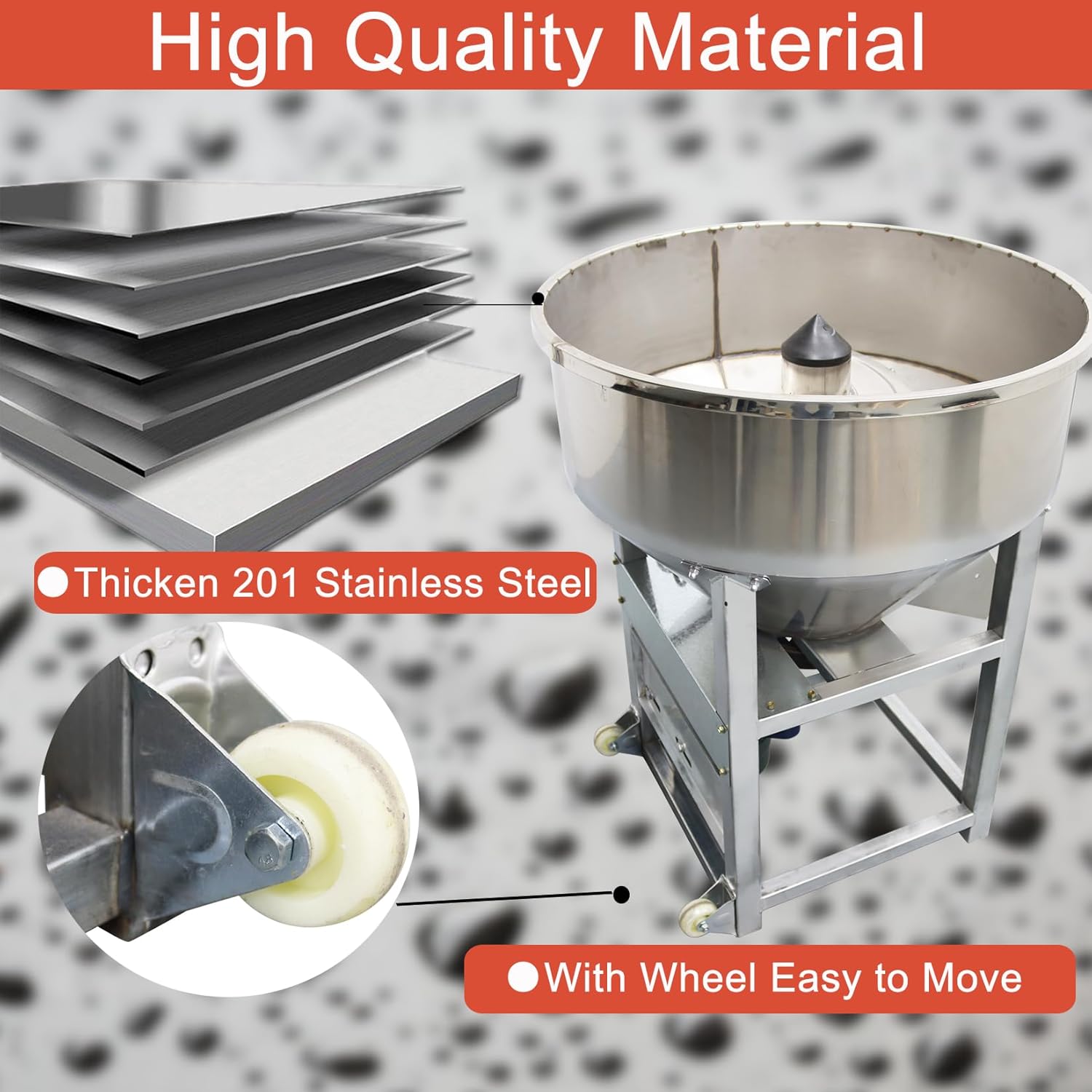 110lbs Dry Powder Mixer Blender Feed Mixer Blender Mixing Machine Dry&Wet Particle 201 Stainless Steel 110v 3kw