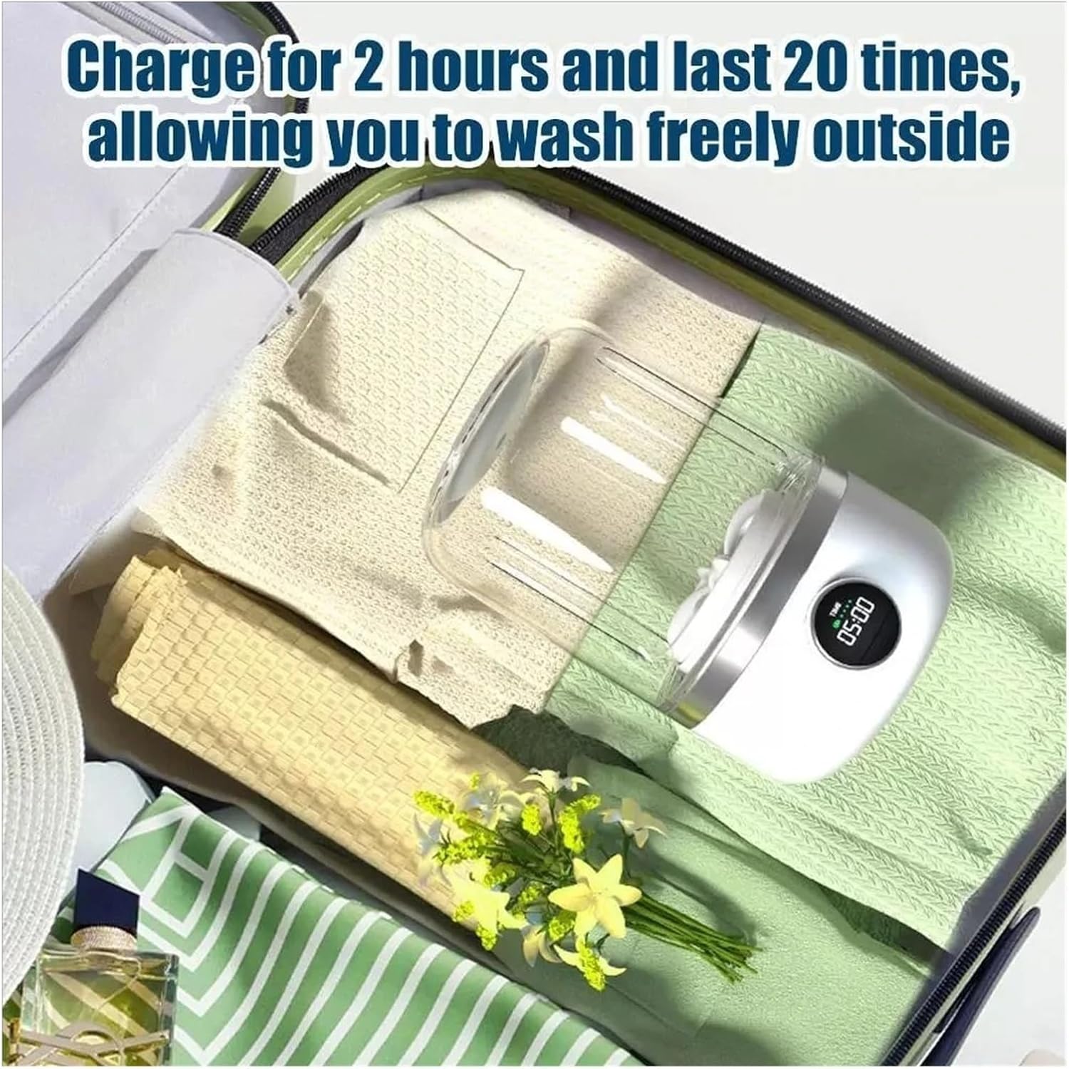 Portable Washer, Rechargeable Portable Washing Machine Underwear Cleaner Mini Washing Machine Dehydratable Laundry Bucket For Travel,for Apartments, Homes, and Dorms(White)
