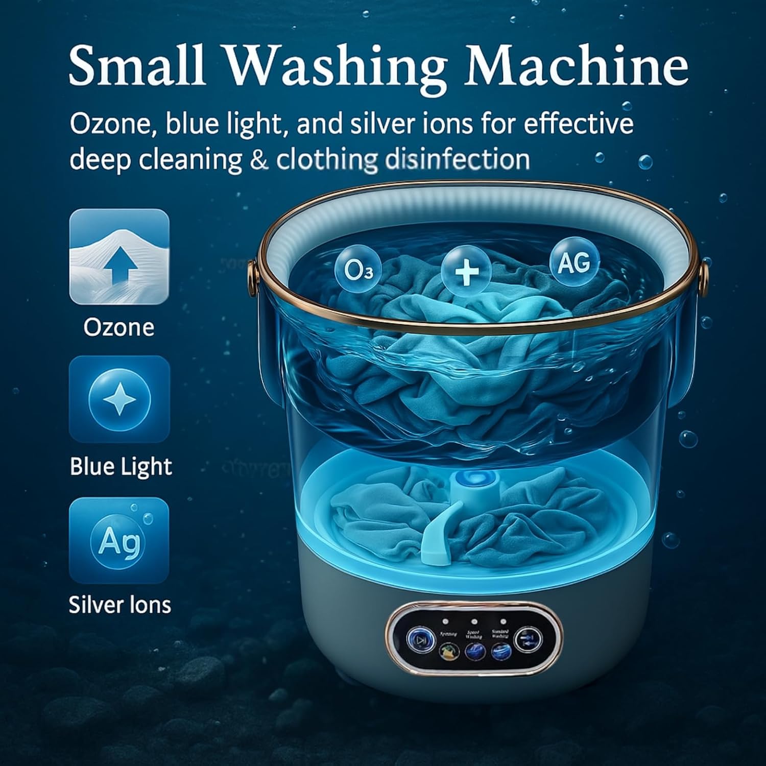 Portable Washing Machine, 17L / 4 Gal, Foldable Mini Washing Machine, Mini Portable Washer, Easy To Use, Quiet and User Friendly, Great for Dorms Small Apartments Travelling, 3 Modes