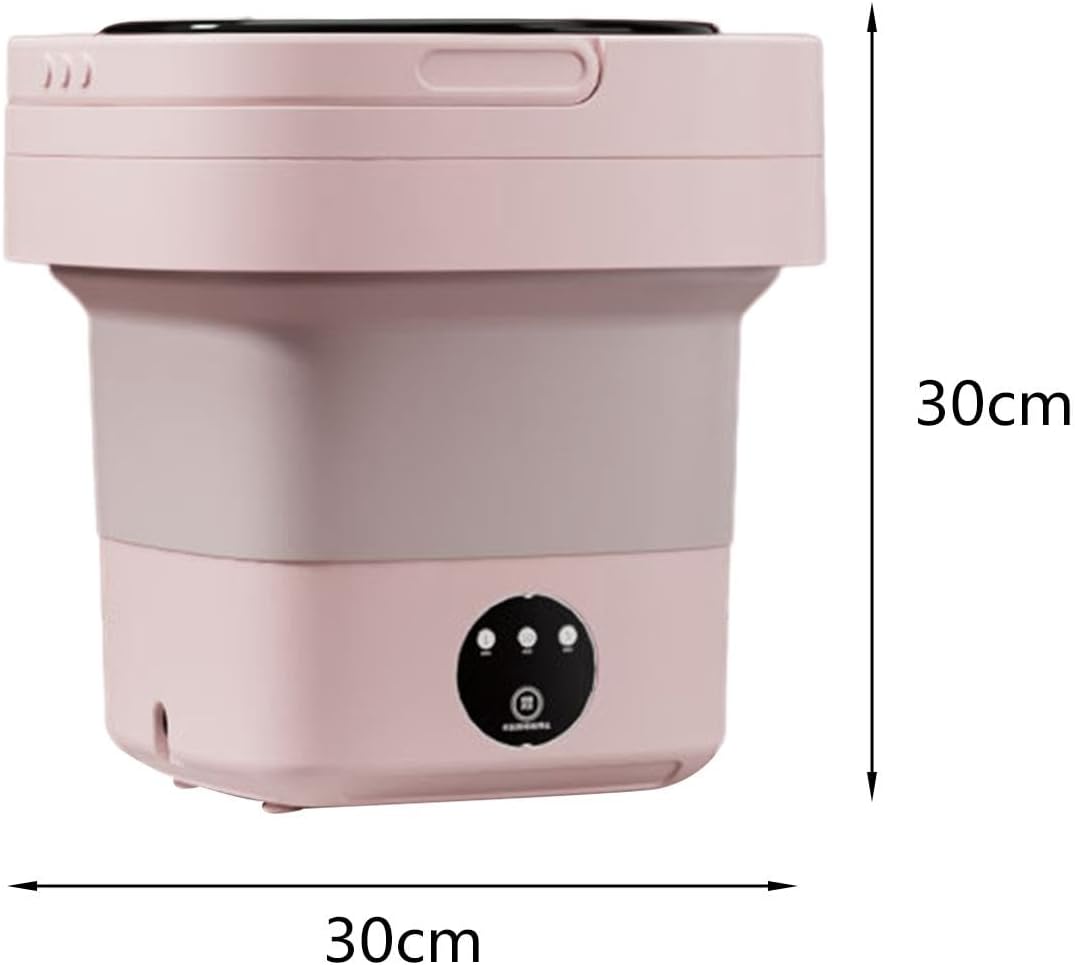 Portable Washing Machine Silent Folding Washing Machine Mini Portable Clothes Washer Small Washer Lightweight for RV Clothes Household, Pink