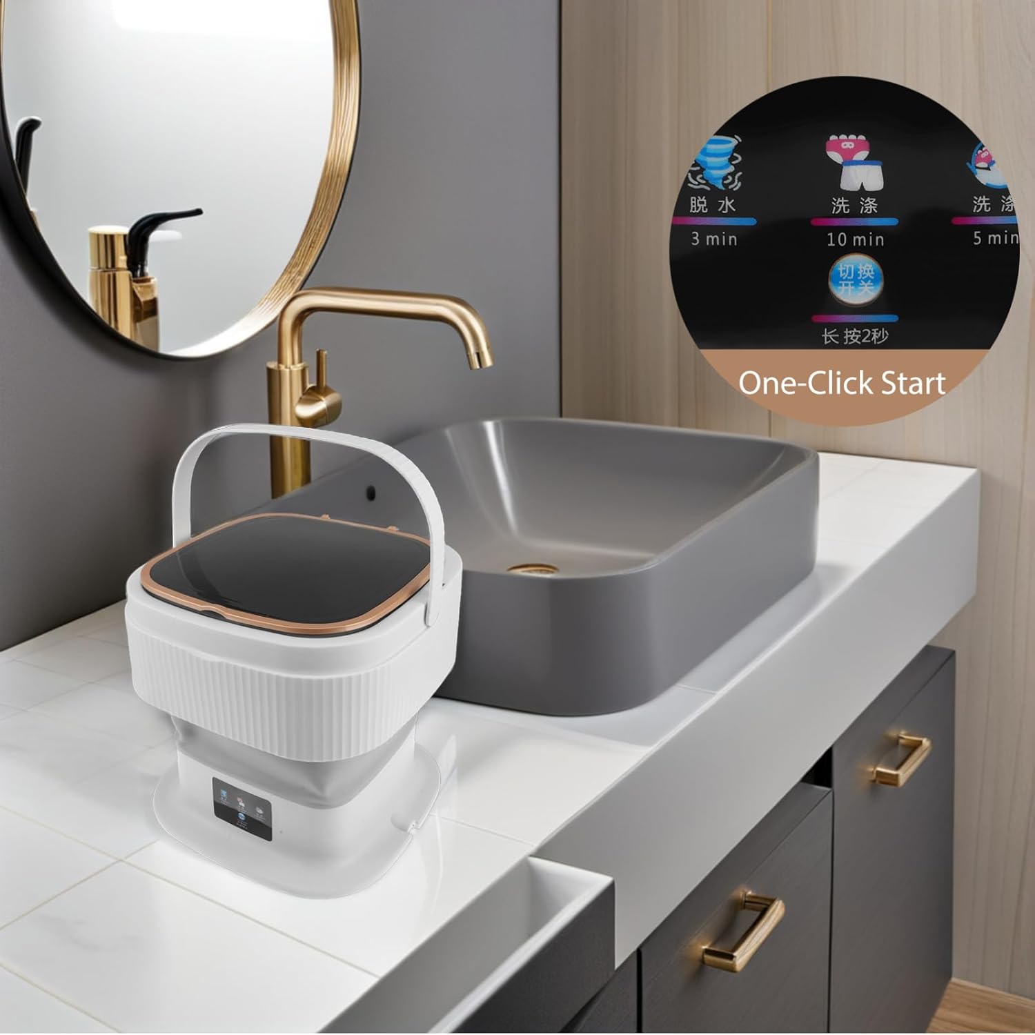 Portable Mini Washing Machine Dryer for Underclothes Clothes Items for Apartments Rv and Travel Laundry