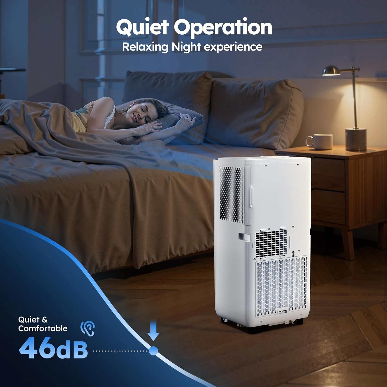 8,000 BTU Portable Air Conditioner with Smart Wi-fi APP, 3 Modes 2 Speeds Portable AC Unit with APP, Fast Cooling/Energy Saving/Remote Control/24Hrs Timer for Bedroom/Dorms/Office
