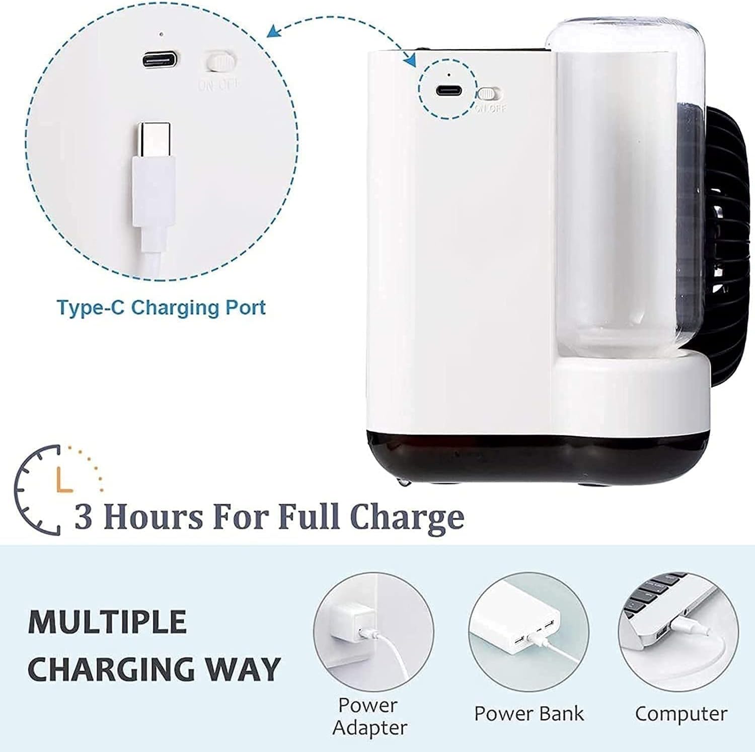 Portable Air Conditioner Fan, Desktop Cooling Fan, Personal Air Cooler Humidifier, Mini Air Conditioner for Bedroom Office Home Room (Color : Pink)