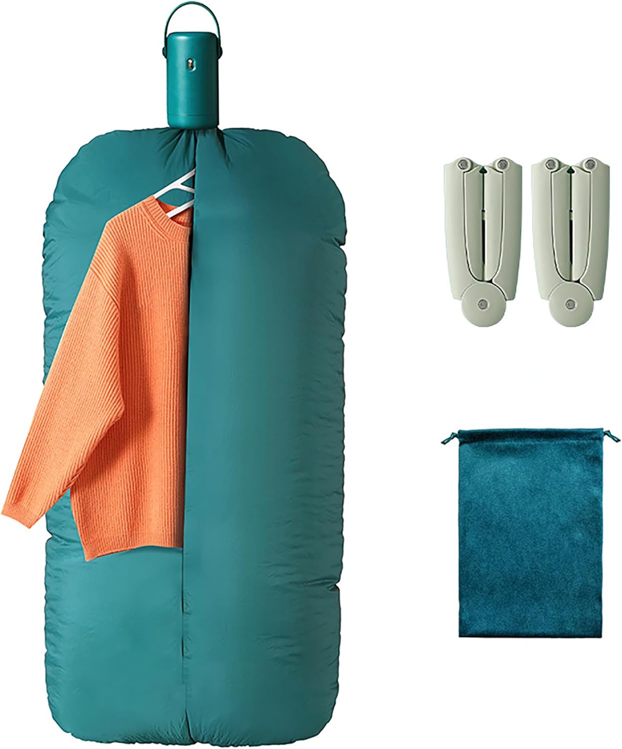 OUEST Portable Mini Clothes Dryer for Apartment, RV,Travel ，Compact Dryer, Sturdy, Easy to use, for Light Clothing Underwear, Baby Clothes-Green