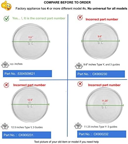 GLOB PRO SOLUTIONS 5304464116 4583716 Miicrowave Oven Glass Turntable Tray Diameter: 13,5 inches (345mm) Replacement for and Compatible with Frigidaire Kenmore White-Westinghouse Electrolux Heavy Duty