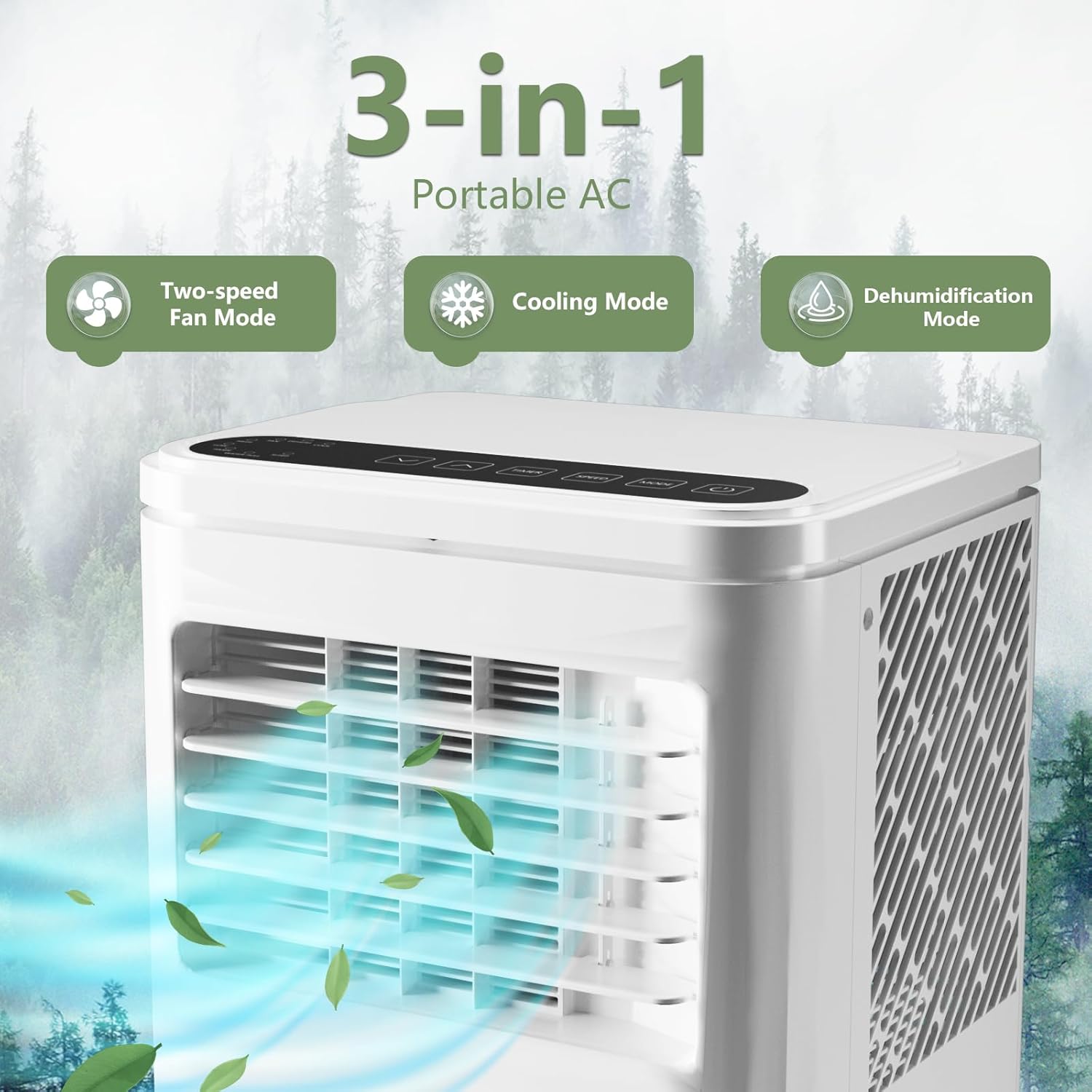 10000 BTU Portable Air Conditioner,3 in 1 AC Unit Cools 450 Sq Ft Rooms with Remote Control&LED Display,Ac Unit with 24 Hour Timer,Sleep Mode Dehumidifier&Fan Function for Living Room,Garage