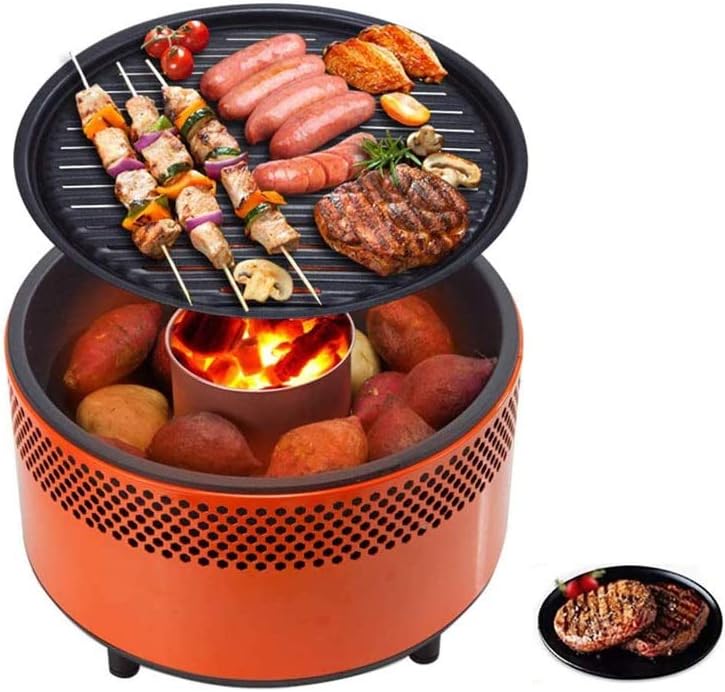 Charcoal Grill, Carbon Oven Mini Home Smokeless Portable BBQ Windproof Grilled Shelf