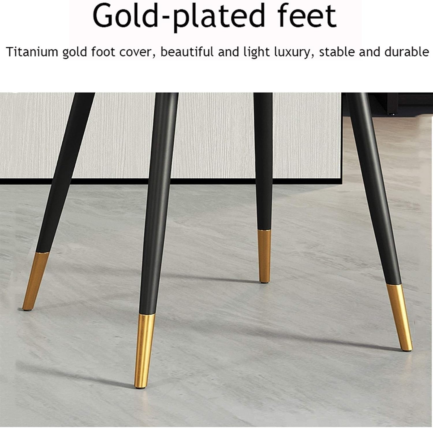 Modern Kitchen Dining Room Chairs Faux Matte Suede Leather Dining Chairs with Backrest Soft Cushion and Sturdy Metal Legs for Office Lounge Kitchen Bedroom (Color : Camel, Size : Gold feet)