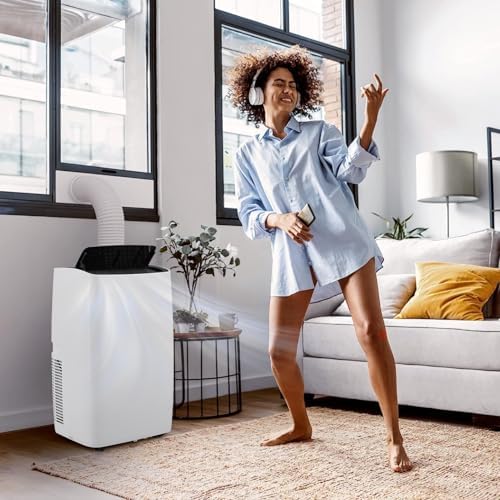 12,000 BTU Portable Air Conditioner 3-In-1 Cooling/Dehumidifier/Fan, Portable AC Unit for Rooms Up to 550 Sq. Ft. with Remote Control/Wheels/Window Kit, Easy to Move