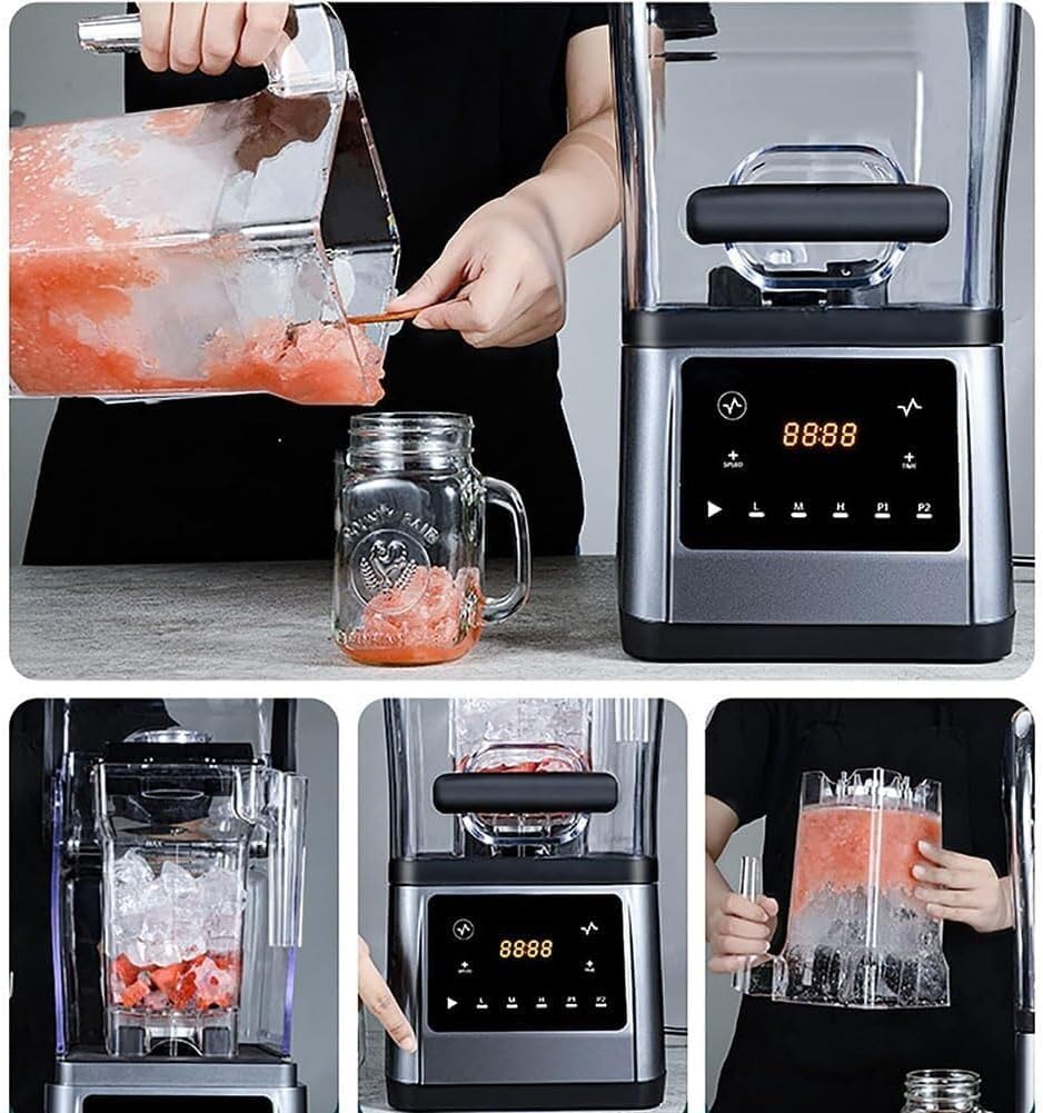 Professional Countertop Blender, 2200W Commercial Multiple Speed Smoothie Blender, 1.6L Large Capacity, 9 Modes Adjustable