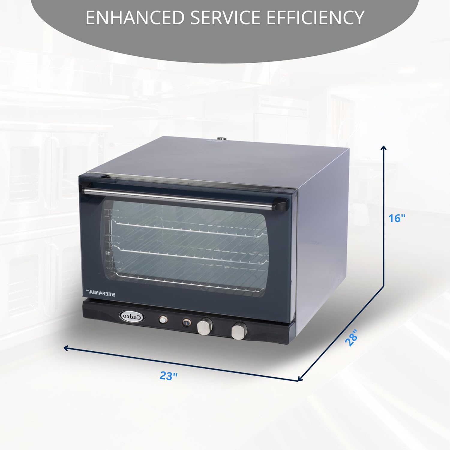 Cadco XAF-113 Heavy-Duty Countertop Convection Oven with Manual Controls and Humidity, Stainless Steel, NSF, 120v, For Commercial Use, 120 lbs.