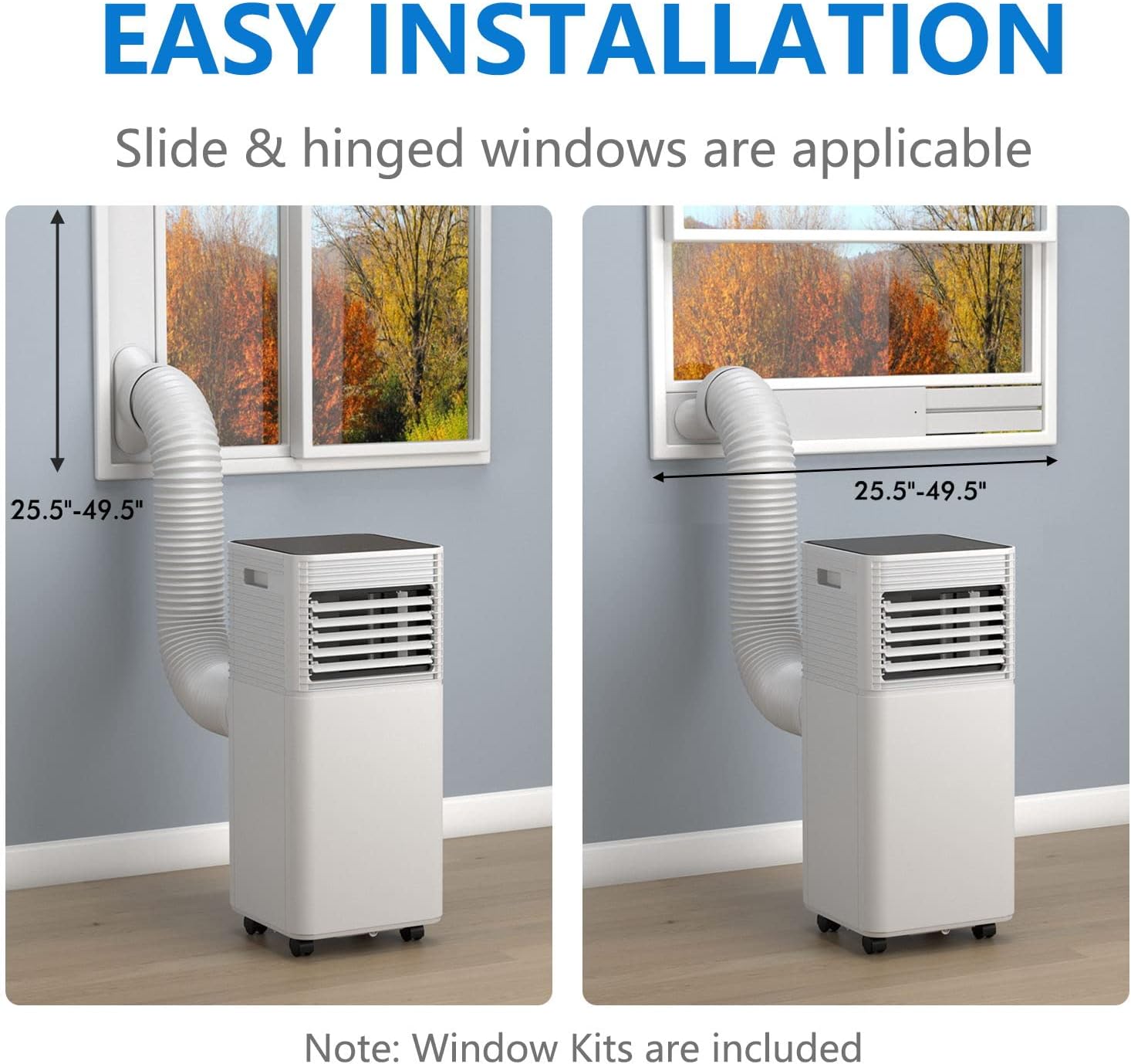 ARLIME 8000 BTU Portable Air Conditioners, 3-in-1 AC Cools up to 250 sq. ft. Freestanding Air conditioner unit w/Fan & Dehumidifier, Remote Control, Window Mount Kits for Home Office