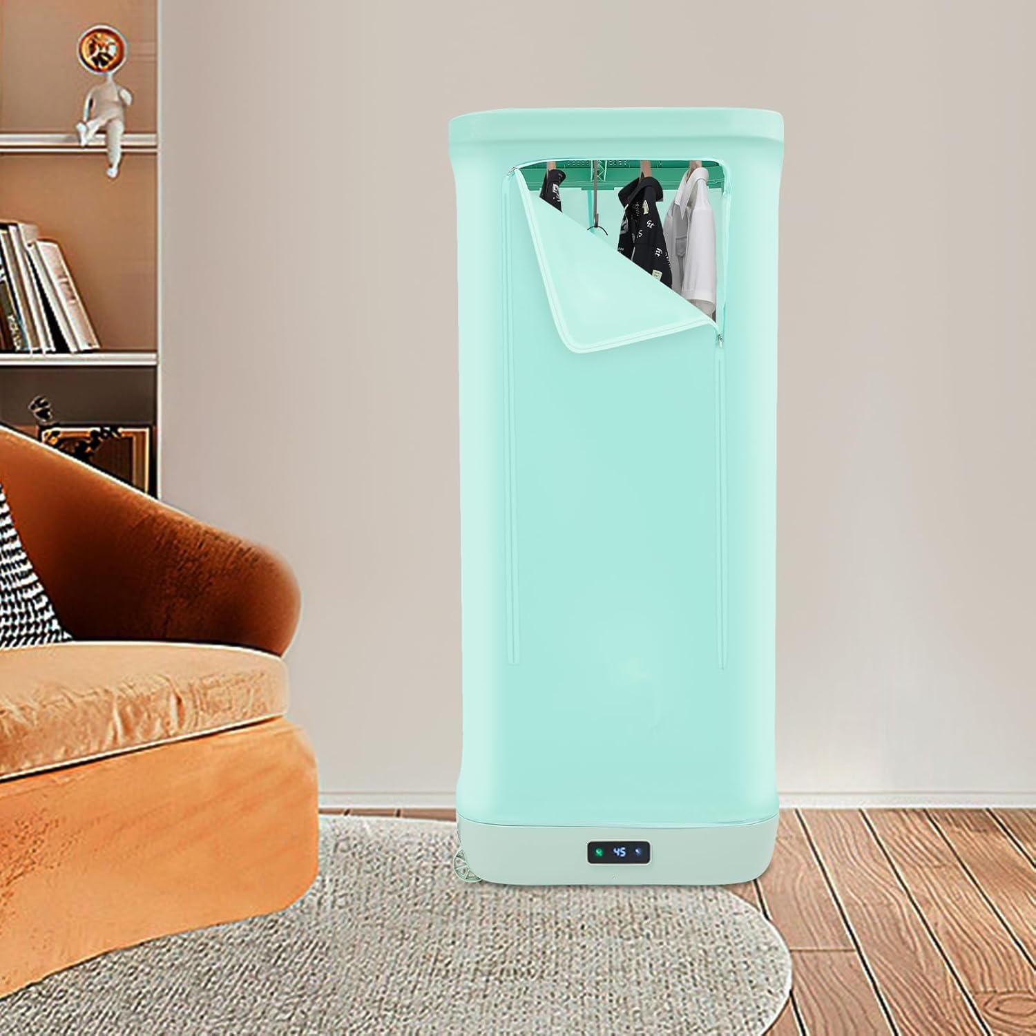 Portable Clothes Dryer, Folding Household Mini Laundry Dryer, 110V Wardrobe Dryer with Cloth Cover for Apartment, RV or Other Compact Spaces