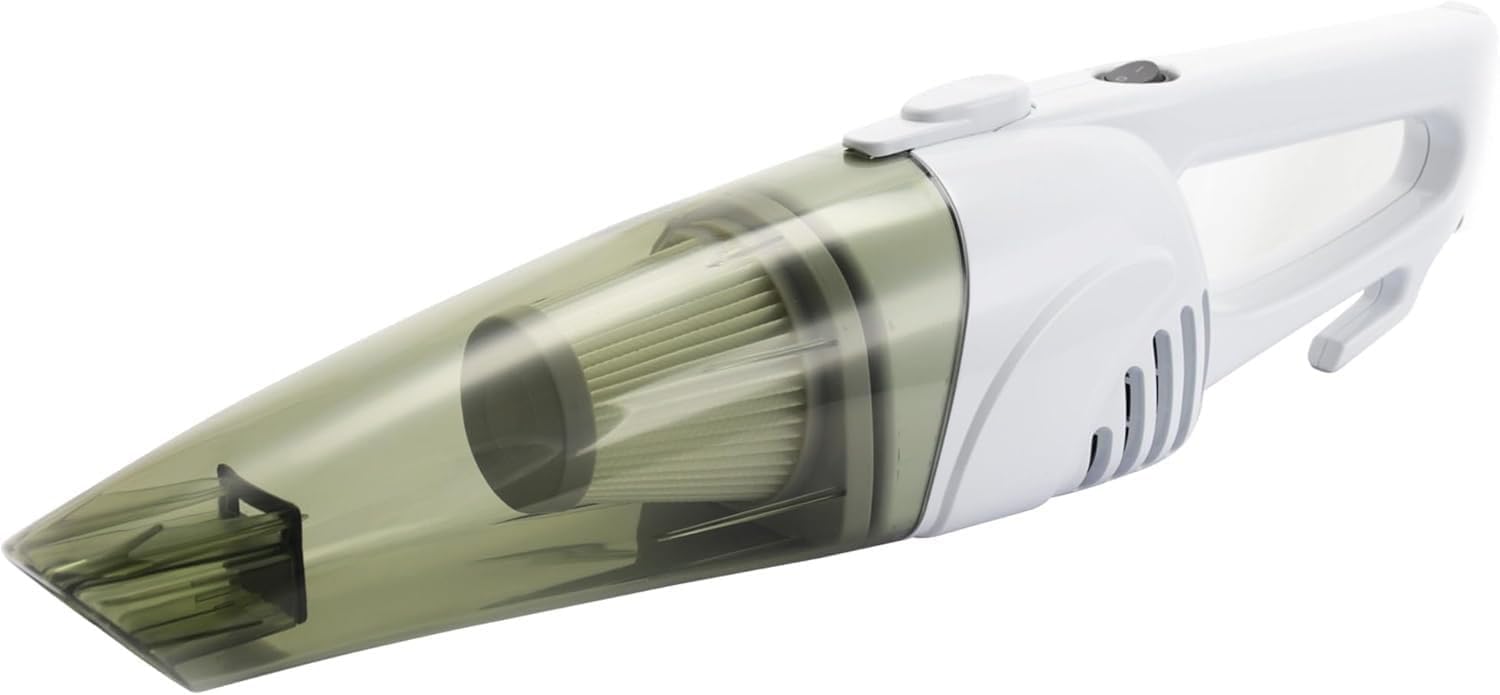 2-in-1 Upright and Handheld Vacuum Cleaner – Lightweight Bagless Stick Vacuum with Crevice Tool and Upholstery Brush, Compact Portable White Vacuum for Home Cleaning