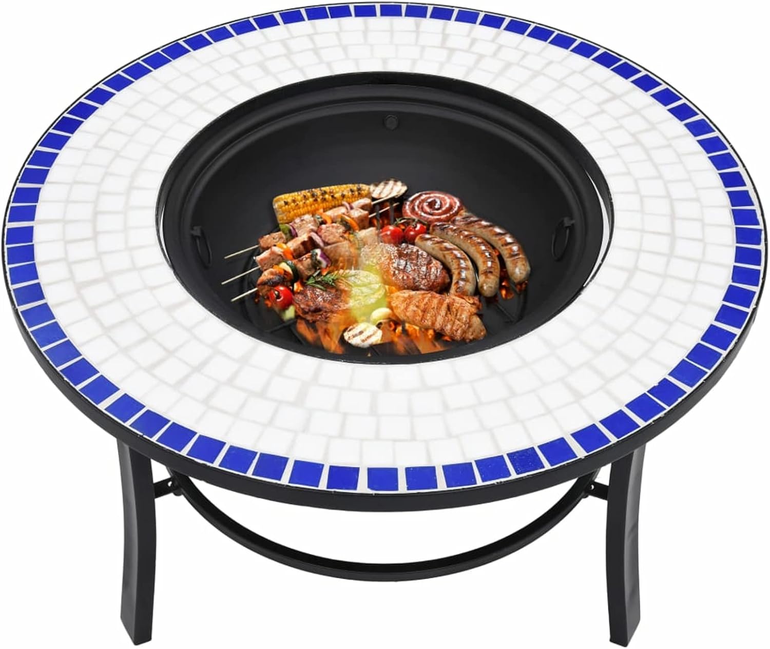 Fire Pits & Outdoor Fireplaces Fire Pit Blue and White 26.8