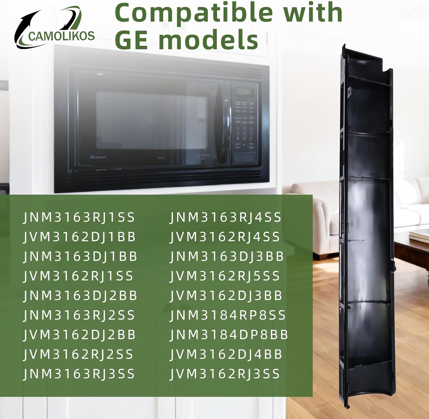 WB34X25406 Microwave Vent Grille Fits for GE WB34X25406 Top Vent Grille Replacement 4465386 AP6040821 PS11774030 EAP11774030 (Black 1PC)