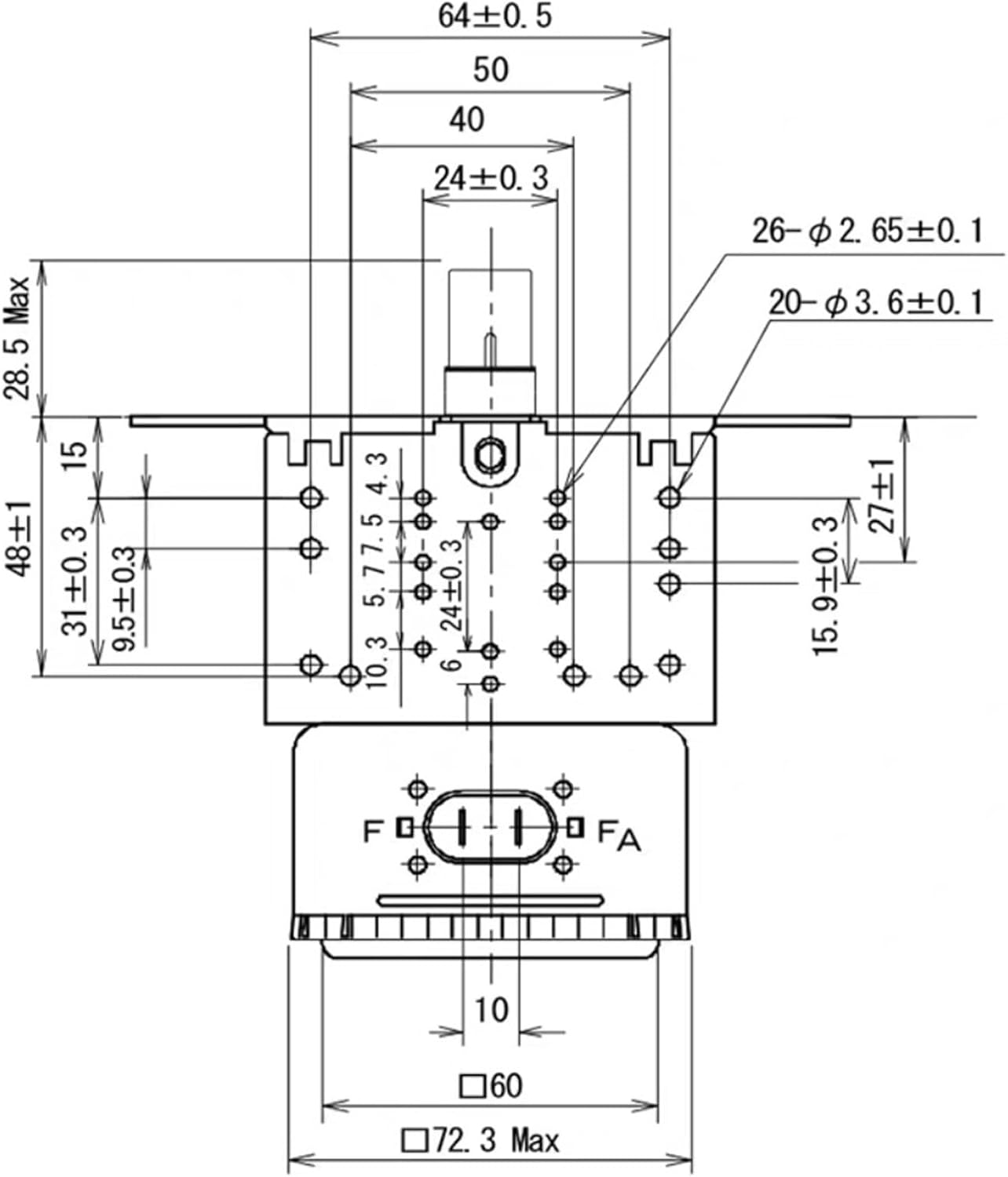 2M303J Air-Cooled Magnetron for Microwave Oven 2M303 Industrial Microwave Generator Replacement Parts