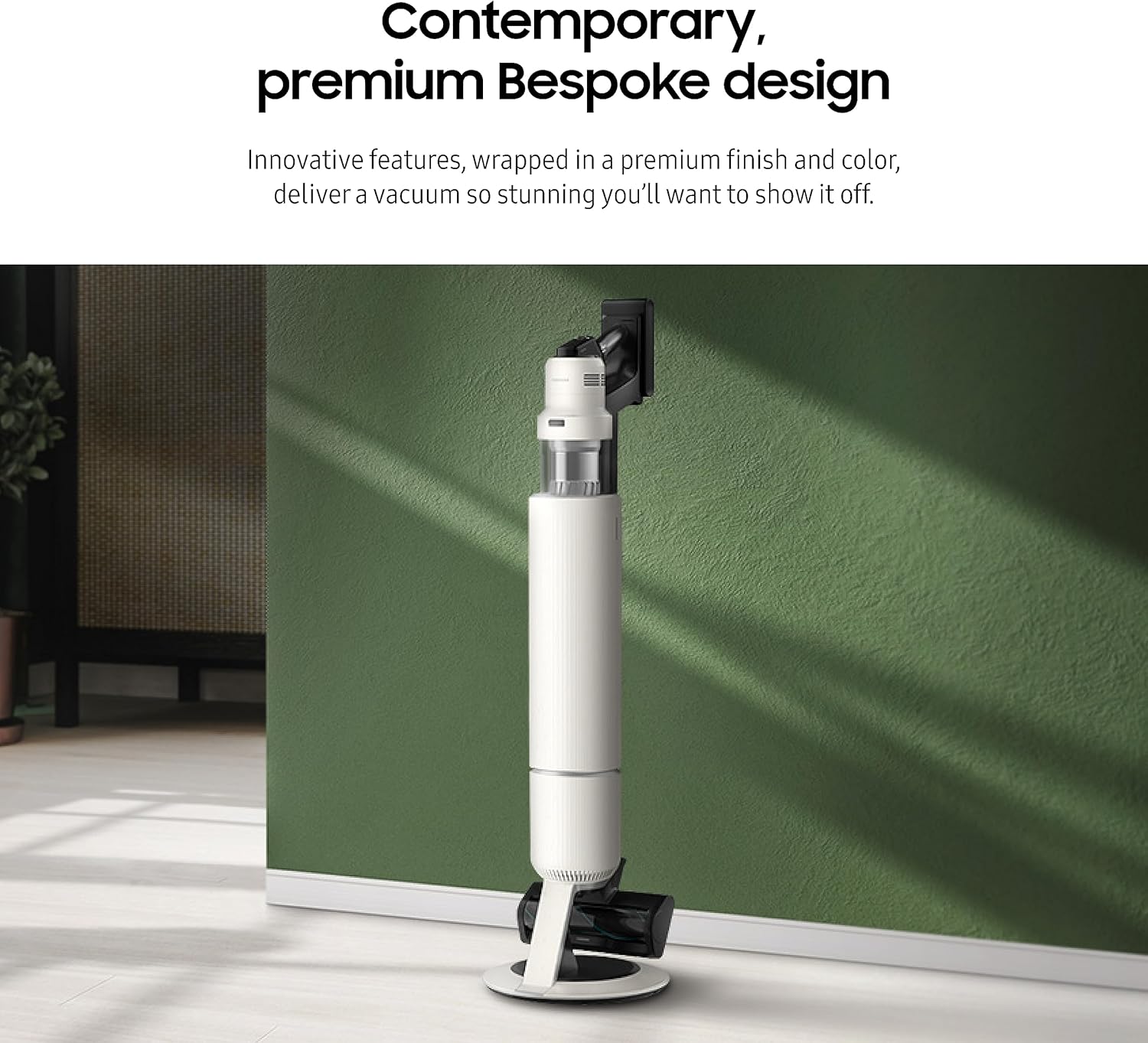 SAMSUNG BESPOKE Jet AI Cordless Stick Vacuum Cleaner w/All-In-One Clean Station, 280AW Suction Power, Longest Battery Life, Multi Surface Floor Brushroll, Lightweight, VS28C9760UG, 2023, Satin Greige