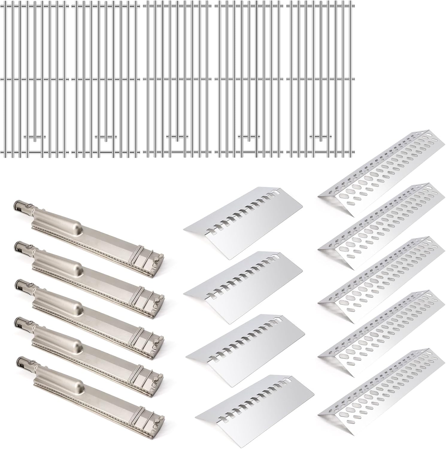 Adviace Grill Replacement Parts for Bull 57568 57569 BBQ Grill, 16517 Cooking Grate & 16521 16631 Flame Tamer 16670 16520 Heat Shield & 35717 16516 Grill Burner for Bull Brahma Grills