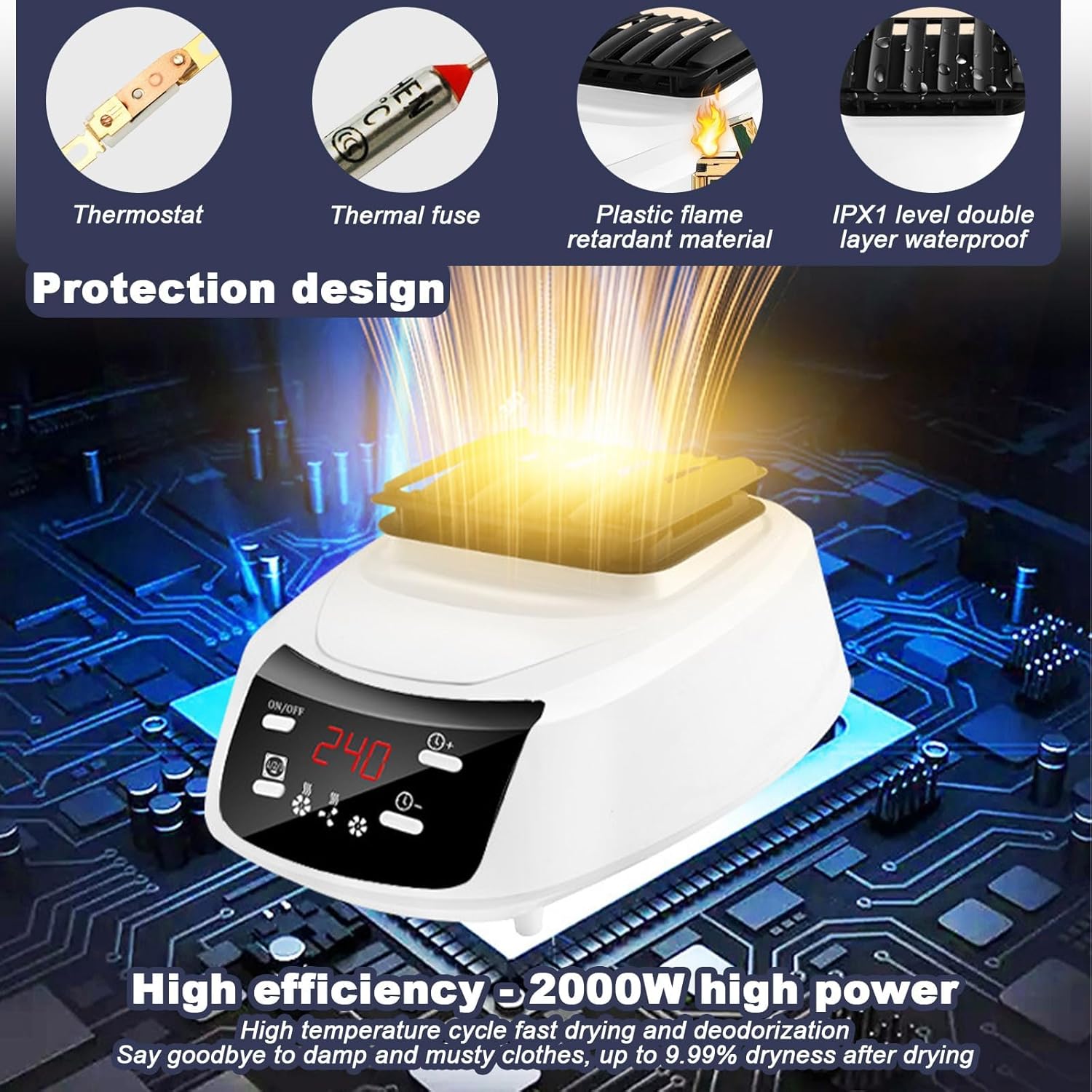 Electric Portable Clothes Dryer,2000W Large Capacity 1/2-Tier Heated Clothes Airer with Cover,Foldable with Overheat Protection,Electric Clothes Drying for Apartments,Families,Dormitories Style-3