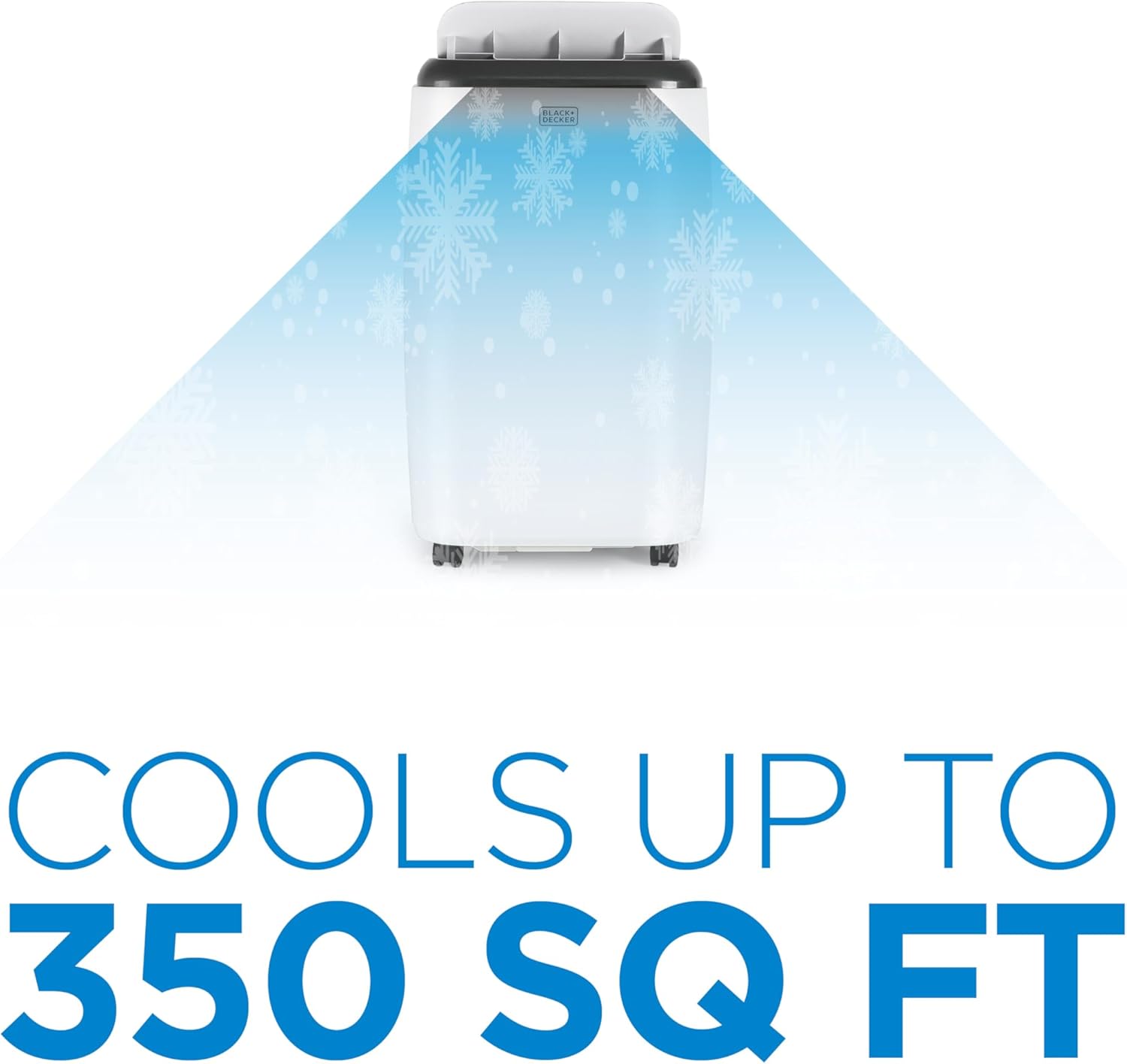 BLACK+DECKER Portable Air Conditioner, 8,000 BTU for Rooms Up To 350 Sq. Ft., Portable AC with Full Function Remote Control & Window Kit, BPT05WTBA, White