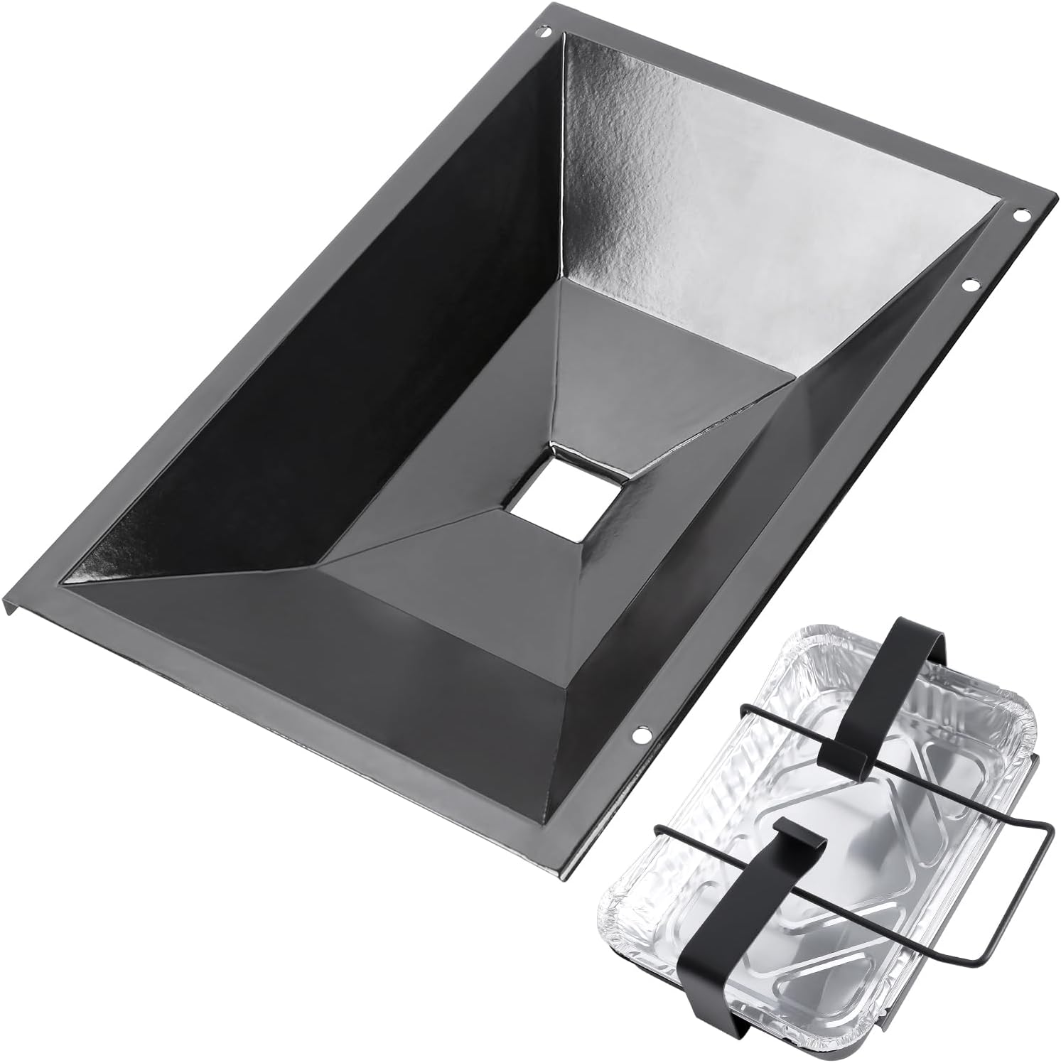 QuliMetal 99250 Grease Tray with 7515 Catch Pan and Holder - Drip Pan for Weber Spirit 310, 320 (2007 & 2008) & 700, Genesis Silver/Newer Gold B, C and Platinum B,C Grills, Replaces Spirit Grease Tray