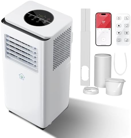 8,000 BTU Portable Air Conditioner with Smart Wi-fi APP, 3 Modes 2 Speeds Portable AC Unit with APP, Fast Cooling/Energy Saving/Remote Control/24Hrs Timer for Bedroom/Dorms/Office