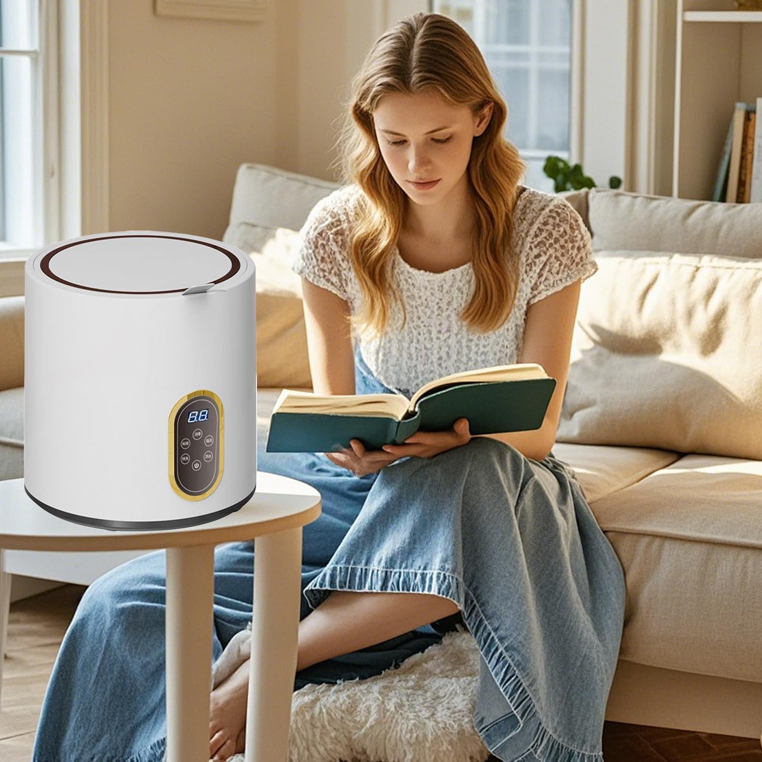 6L Portable Washing Machine, 24W,1KG Capacity,Automatic Small Washer Mini Laundry Machine for Washing Underwear, Baby Clothes, Socks, Small Items（26.6×26.6×28cm/10.47×10.47×11.02in）