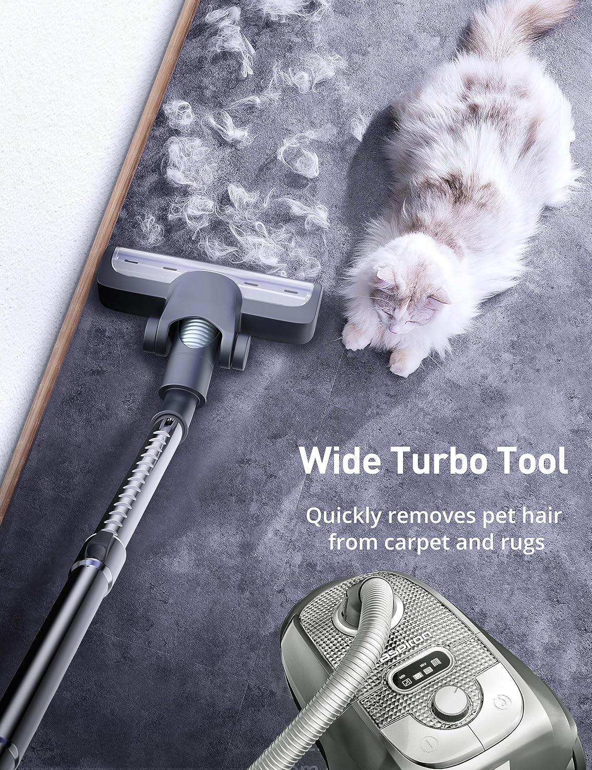 Aspiron Bagged Canister Vacuum Cleaner, Grey