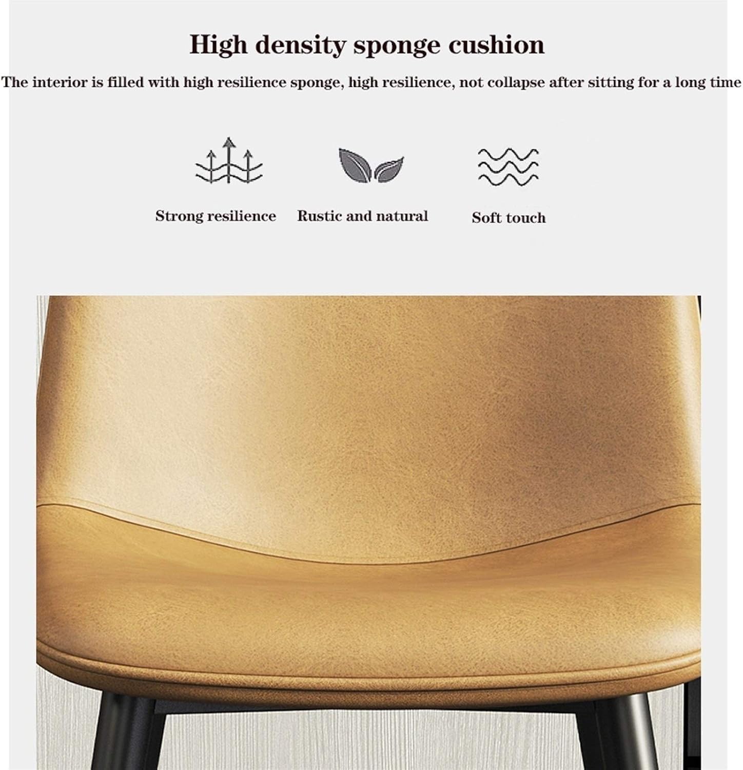 Modern Kitchen Dining Room Chairs Faux Matte Suede Leather Dining Chairs with Backrest Soft Cushion and Sturdy Metal Legs for Office Lounge Kitchen Bedroom (Color : Camel, Size : Gold feet)