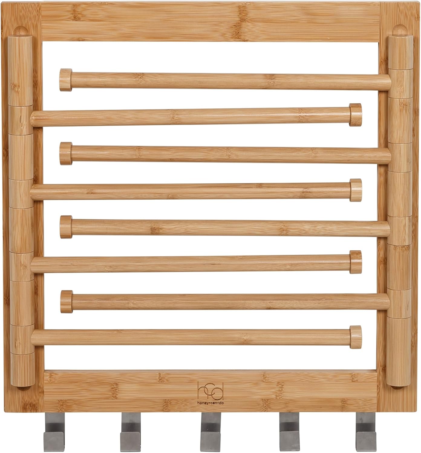 Honey-Can-Do Bamboo Swivel Wall Mount Drying Rack- Versatile Clothes Drying Rack and Durable Laundry Rack, Wall Drying Rack for Indoor/Outdoor Use, 80 lbs Capacity, Natural