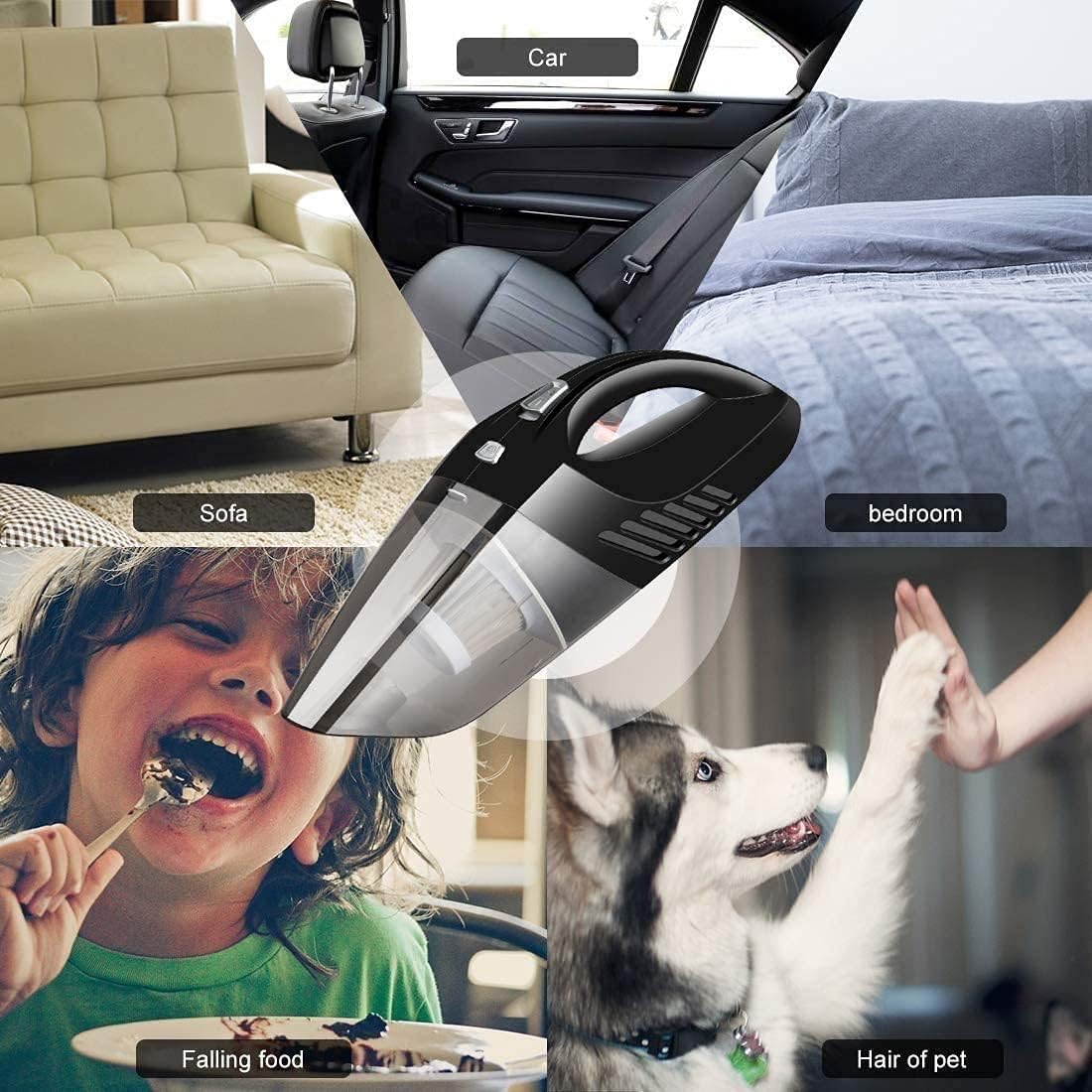 Handheld Vacuum Cordless, High Power 4000PA, Hand Vacuum Cleaner, Hand Held Vacuum Cleaner, 2200mAh Battery, Very Suitable for Pet Hair, Sofa, Car and Any Corner