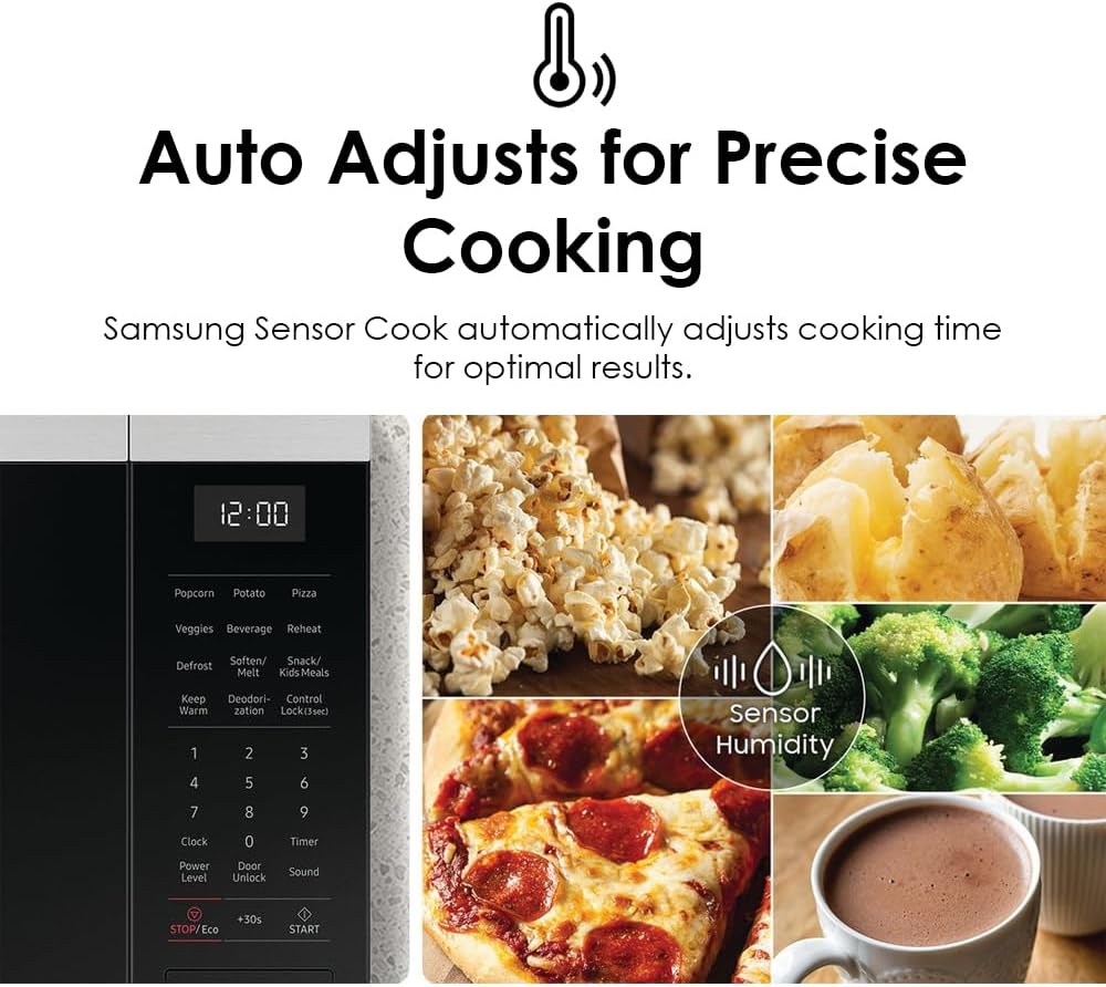 SAMSUNG 1.9 cu. ft. Countertop Microwave with Sensor Cooking, Matte Black Stainless Steel, MS19DG8500MTAA