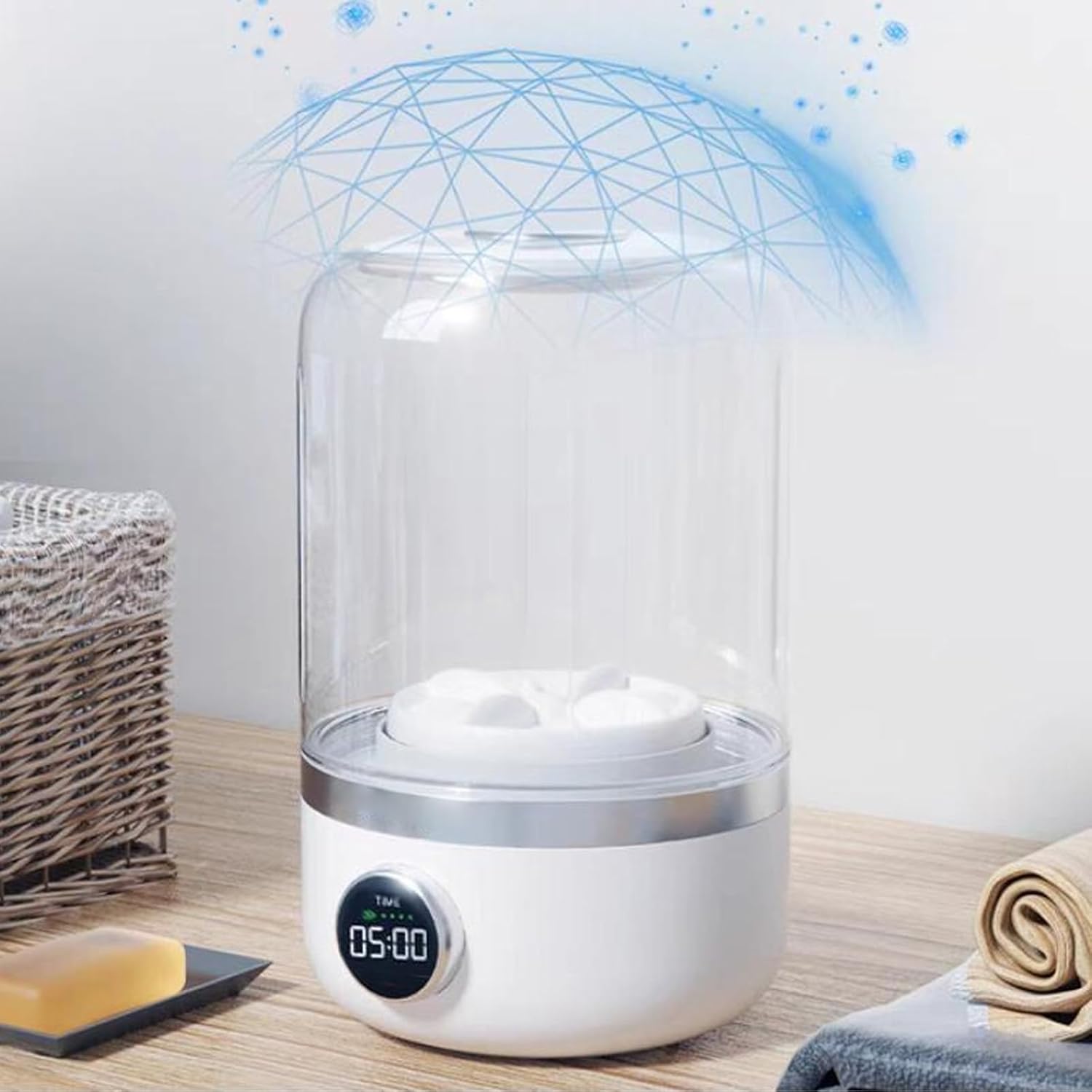 Zunate Portable Underwear Washing Machine with Rechargeable Battery, Compact Cordless Lingerie Washer for Travel, Dormitory, Camping, Small Laundry Spaces