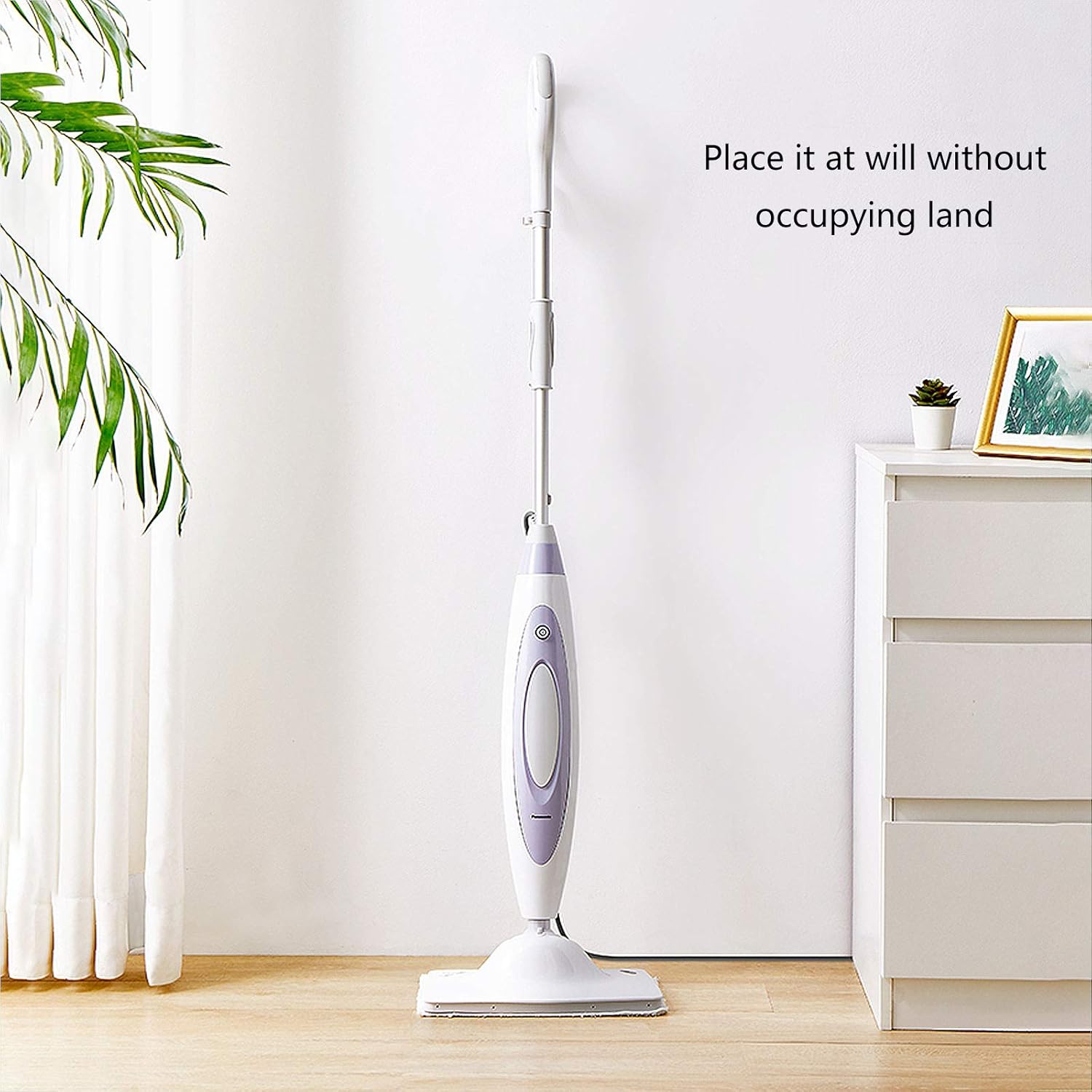 Wireless Steam Mop Floor Mop Steam Cleaner with Adjustable Steam Intensity Multifunctional Carpet Upright Cleaner Mop for Floor Cleaning Purple