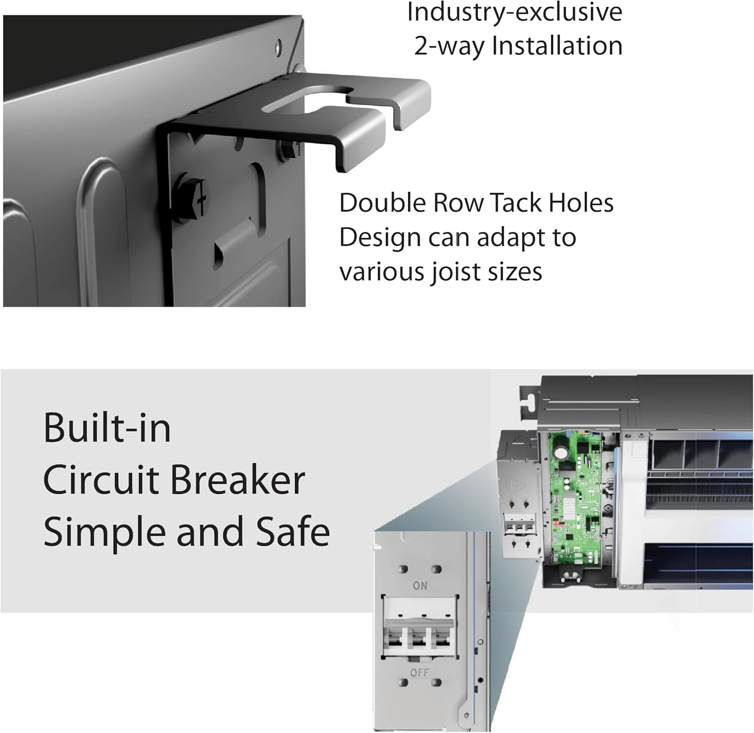 Cooper & Hunter 19,000 BTU Hyper Heat 2-Zone Ductless Mini Split Air Conditioner & Heat Pump – 6K+6K 1-Way Ceiling Cassette Air Handlers – 22 SEER2 – 25FT Installation Kits – 230V