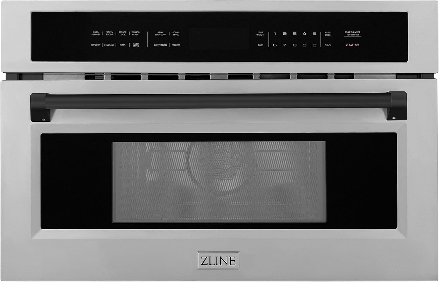 ZLINE Autograph Edition 30” 1.6 cu ft. Built-in Convection Microwave Oven in Stainless Steel and Matte Black Accents