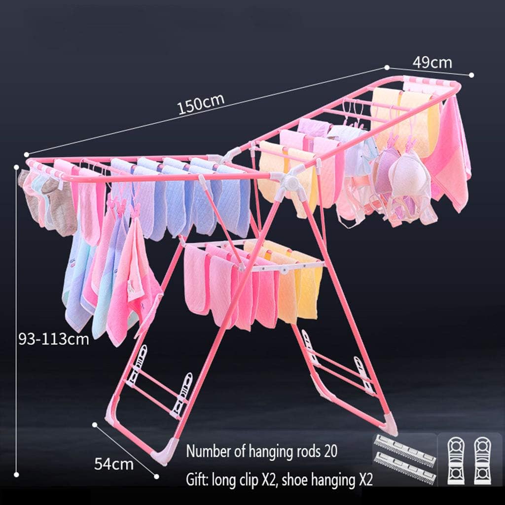 Laundry Rack, Airer-T-Model Foldable Clothes Airer, Clothes Airer Maximum Loading Capacity 50 Kg