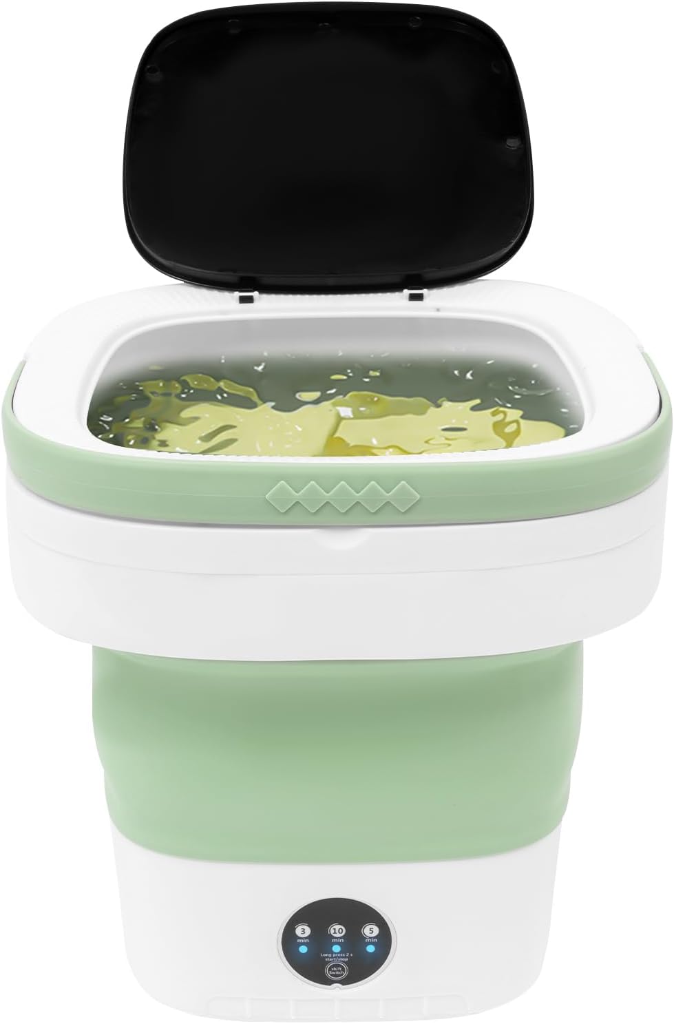 Portable Washing Machine, 12.68qt Mini Portable Washer with 3 Modes Cleaning for Baby Clothes, Sock, Small Delicates, Foldable Small Washing Machine Ideal for Camping, RVs, Apartments, Dorms (Green)