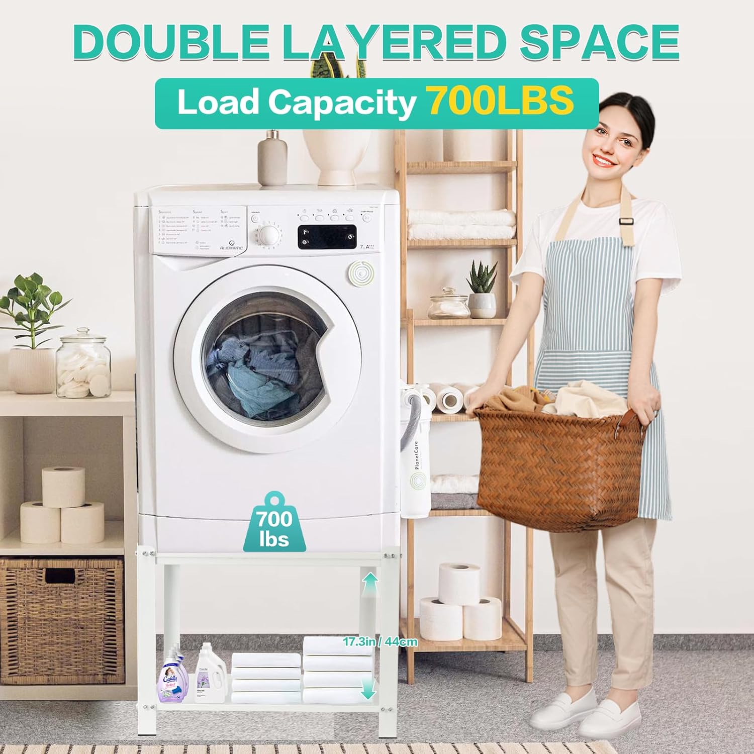 Universal Laundry Pedestal for Washer and Dryer Stand W28''xD28''xH20'' Dryer Pedestals 700lbs Load Capacity Washing Machine Pedestal Heavy Duty Washer Pedestal for Washer and Dryer