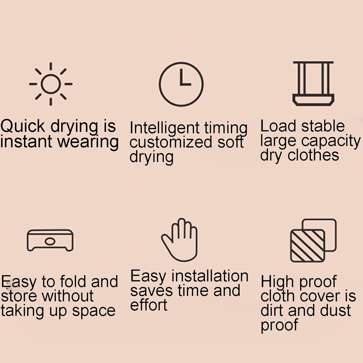 800W Foldable Clothes Dryer, Portable Large-Capacity Dryer, 50kg Load-Bearing, Quiet Operation, Suitable for All Seasons