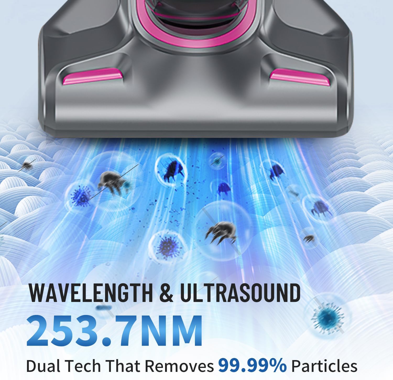 PATO Mattress Vacuum Cleaner, 10KPa Suction with UV-C Light & HEPA Filter, 4-in-1 Bed Cleaner for Sofa, Car, Carpet, Pet Hair